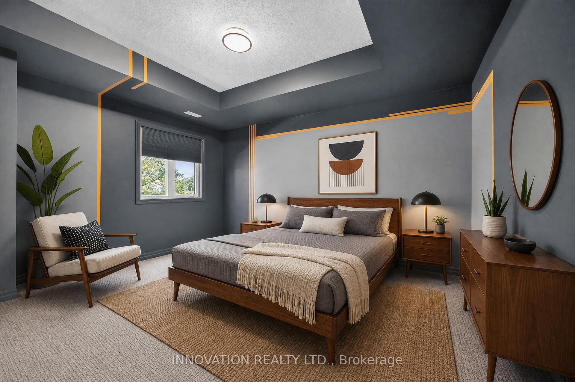Primary bedroom - virtually staged