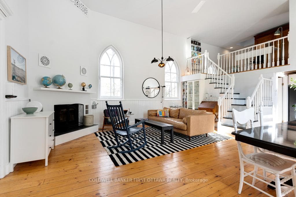 Living room arched cathedral windows