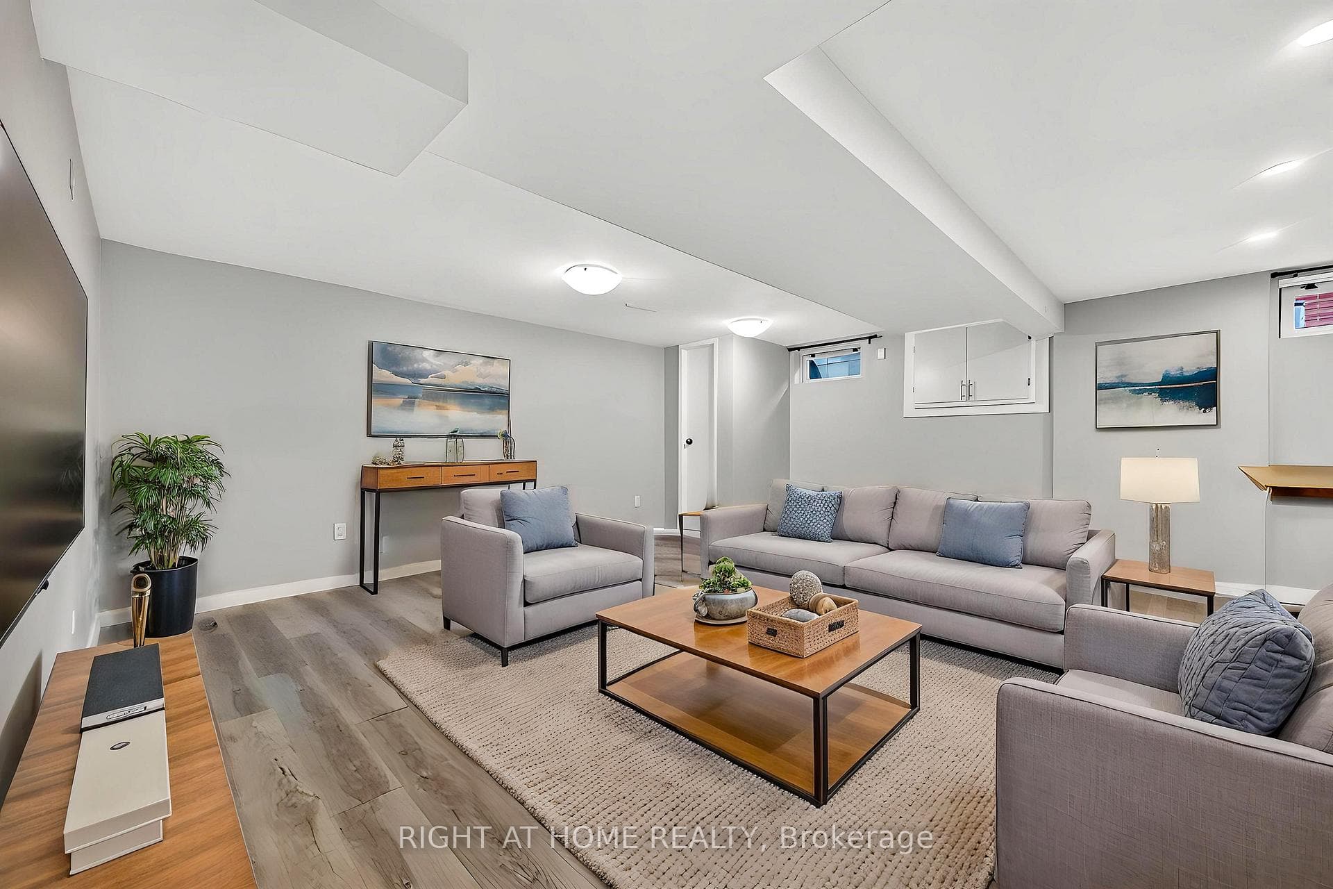 Basement Living Room Furnished Using AI