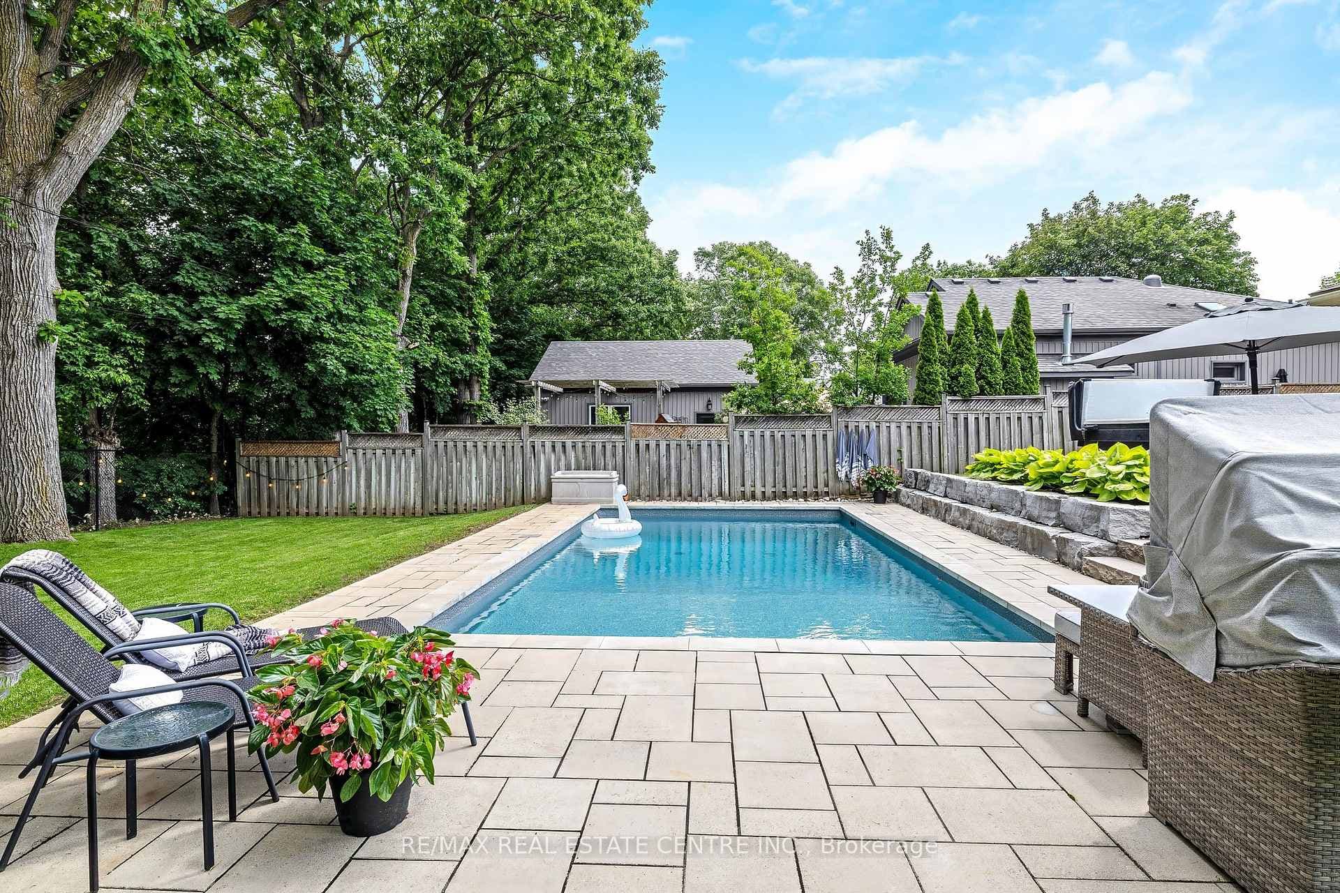 16 x 30 ft salt water pool (8ft deep) with patio