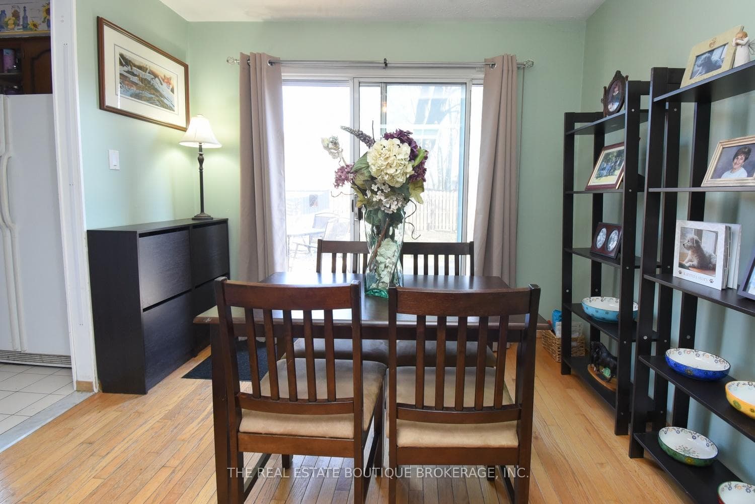 Dining room featuring patio doors to back deck