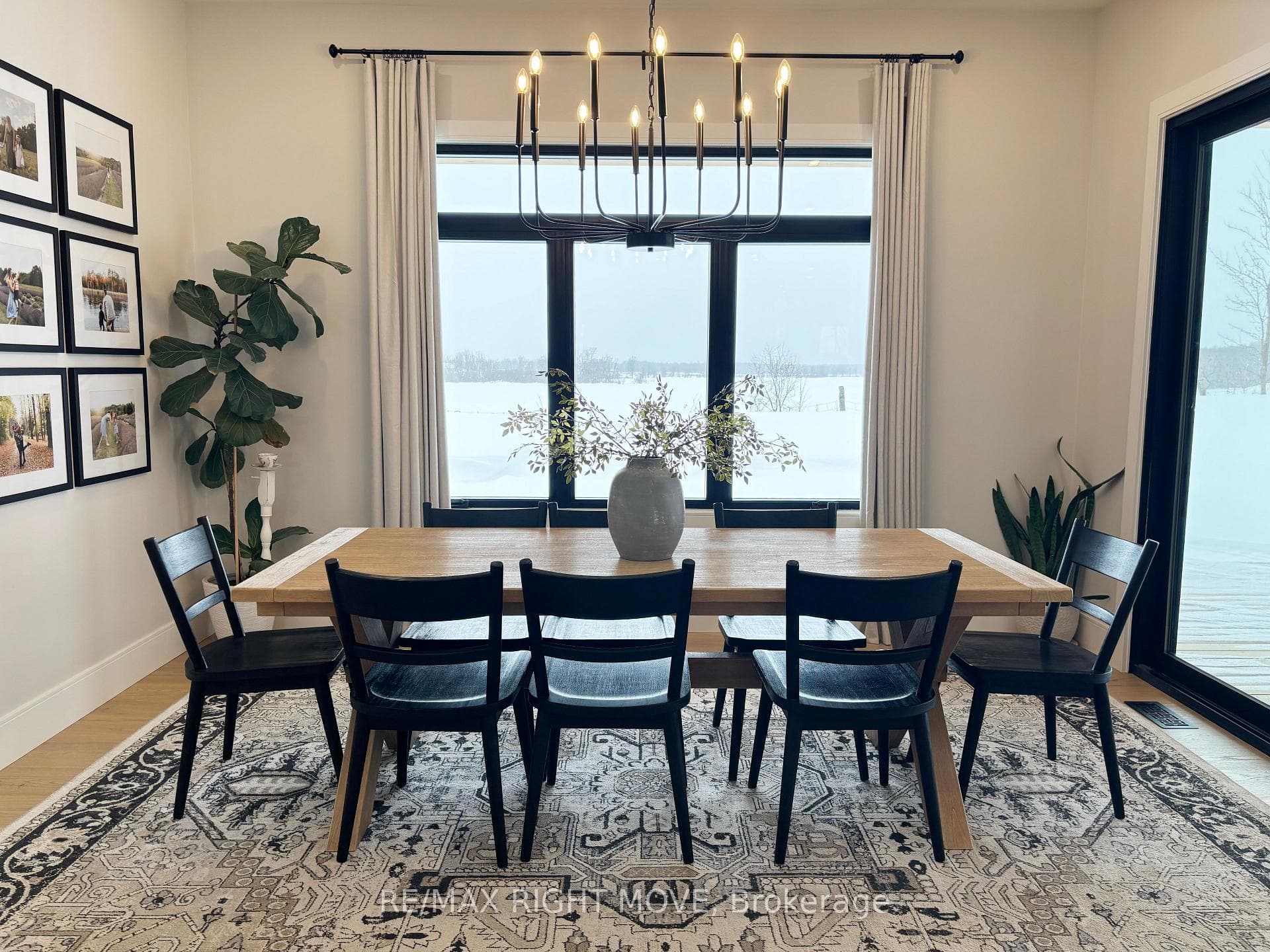 Large dining w/ walkout to covered porch & views