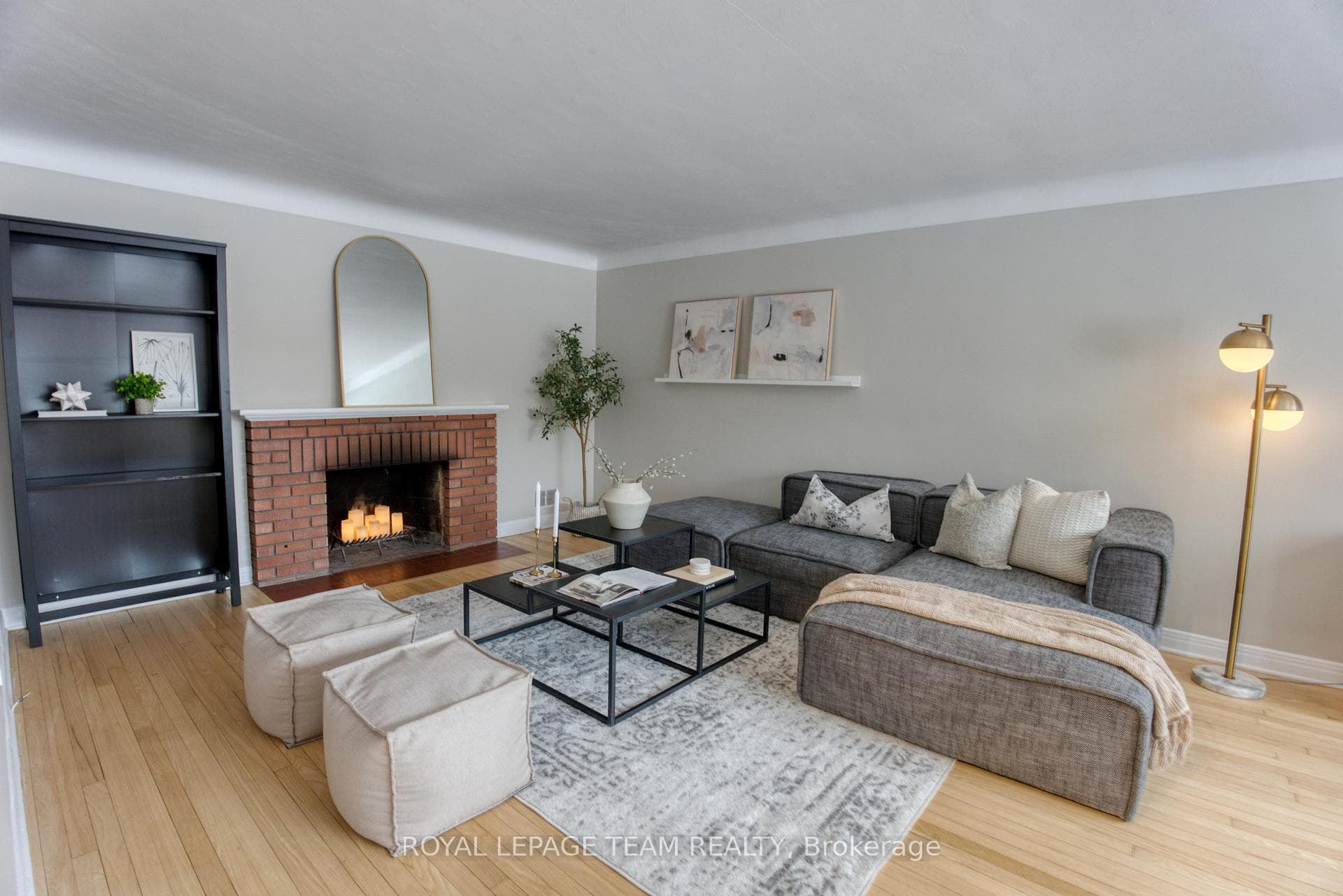 The fireplace is the focal point of the LR