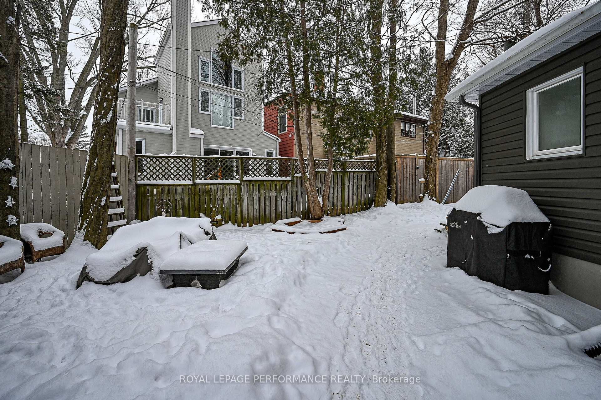 Fenced backyard