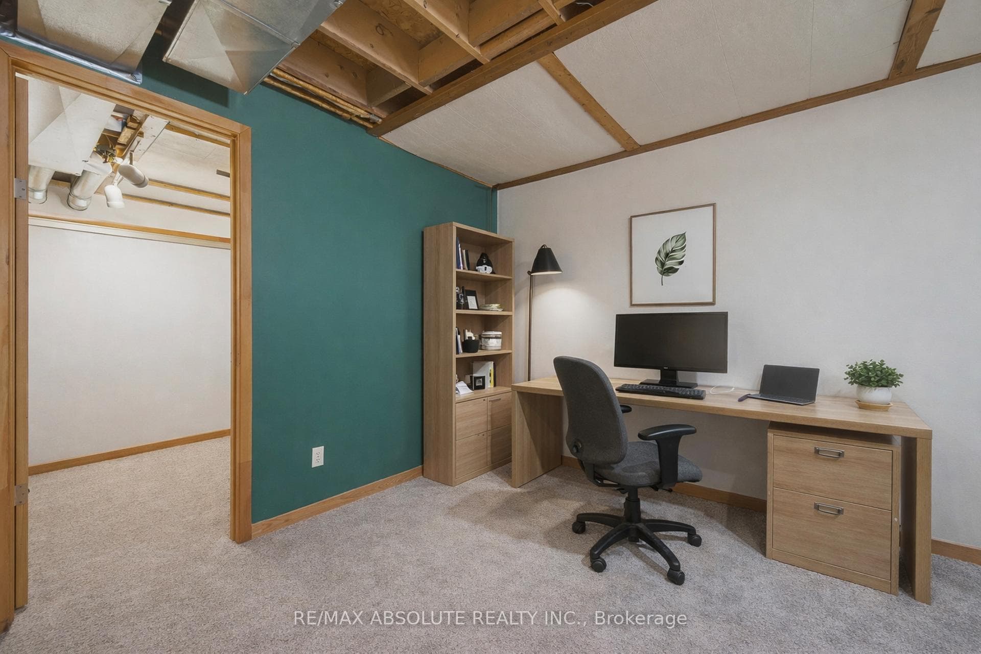 Basement Office (Virtually Staged)