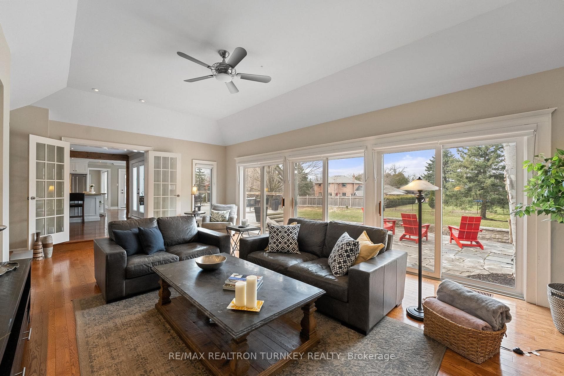 Showcasing soaring vaulted ceilings