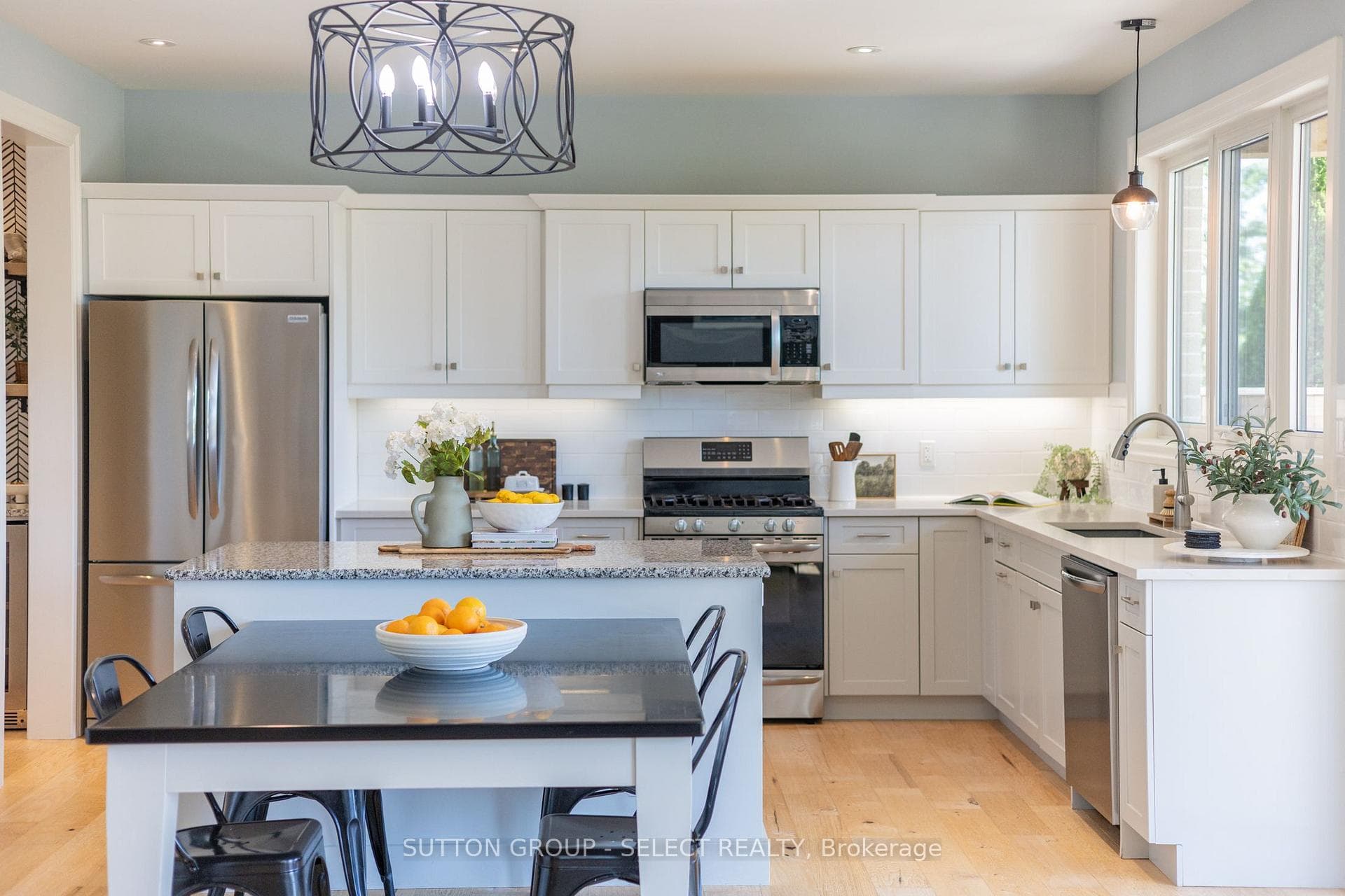 Sprawling kitchen with stainless steel appliances