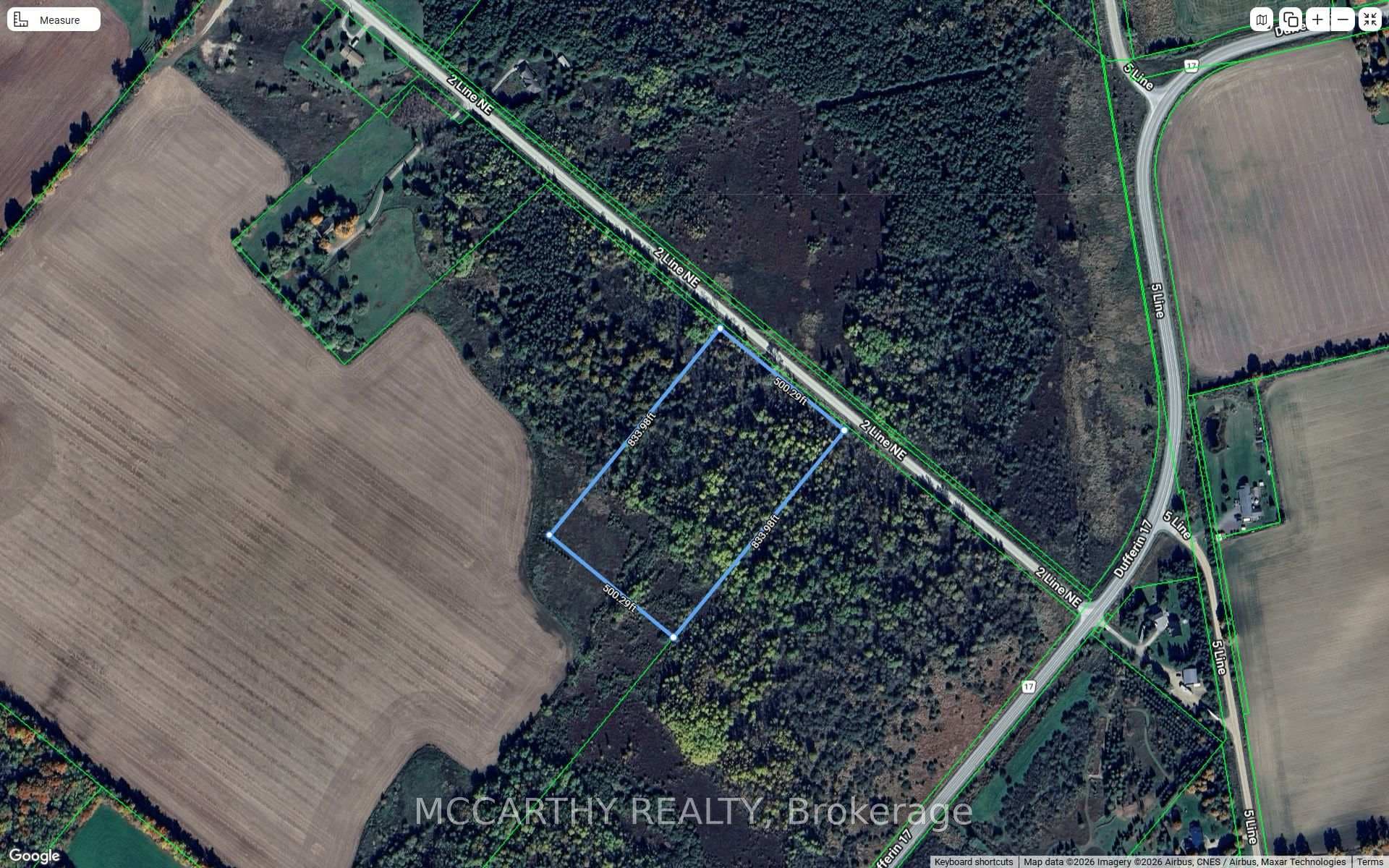 Property lines of lot