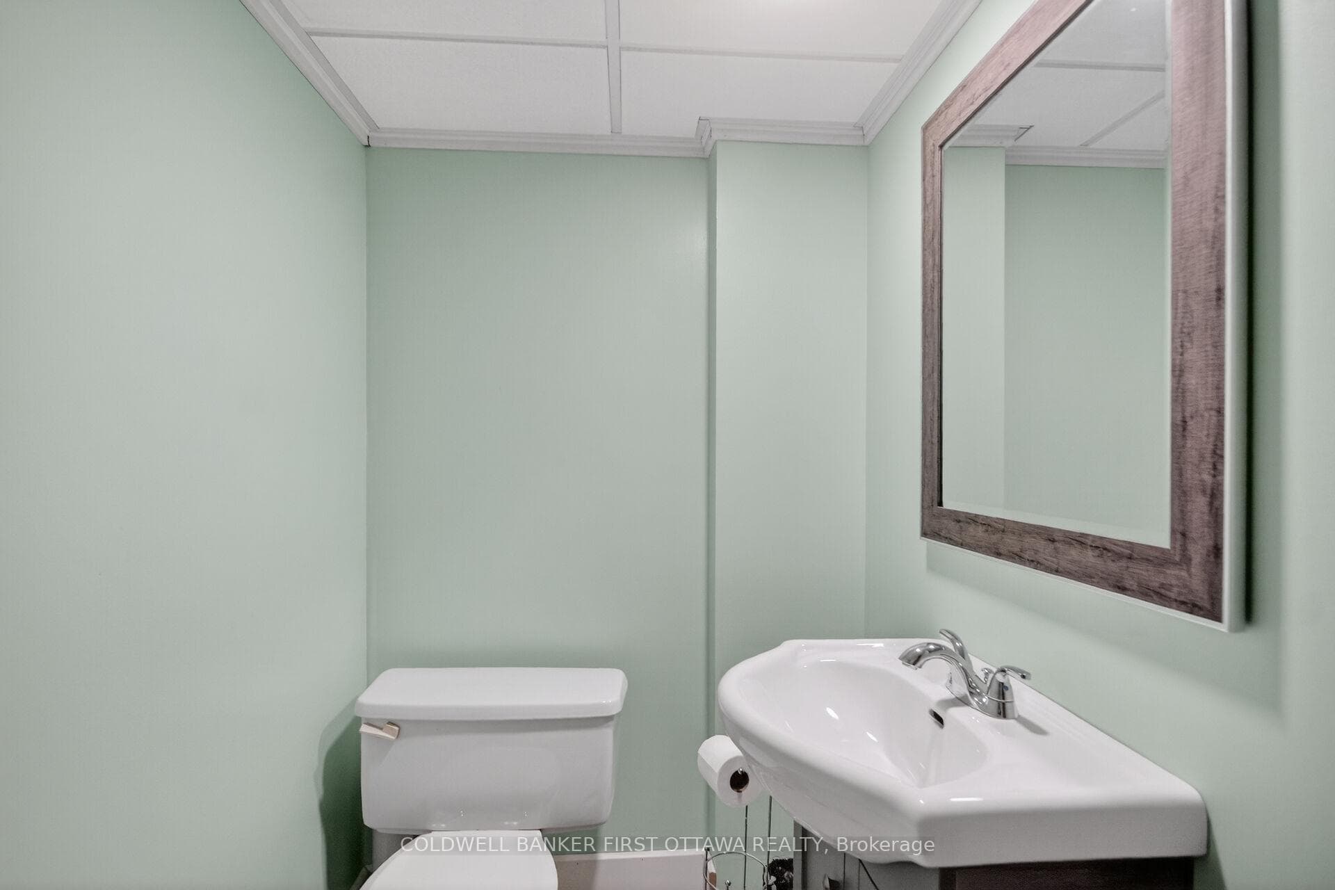 Basement powder room