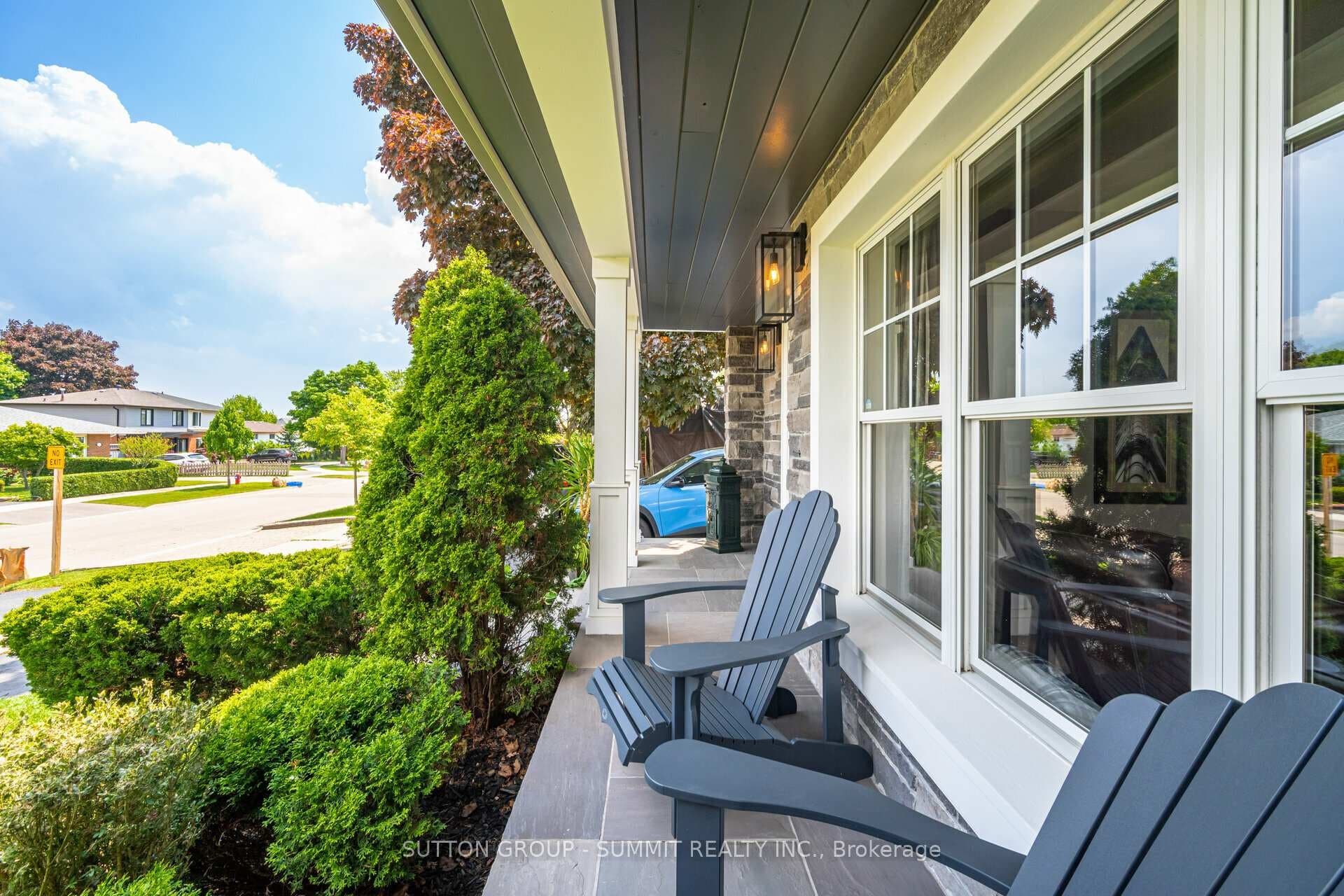 Newer stone front porch