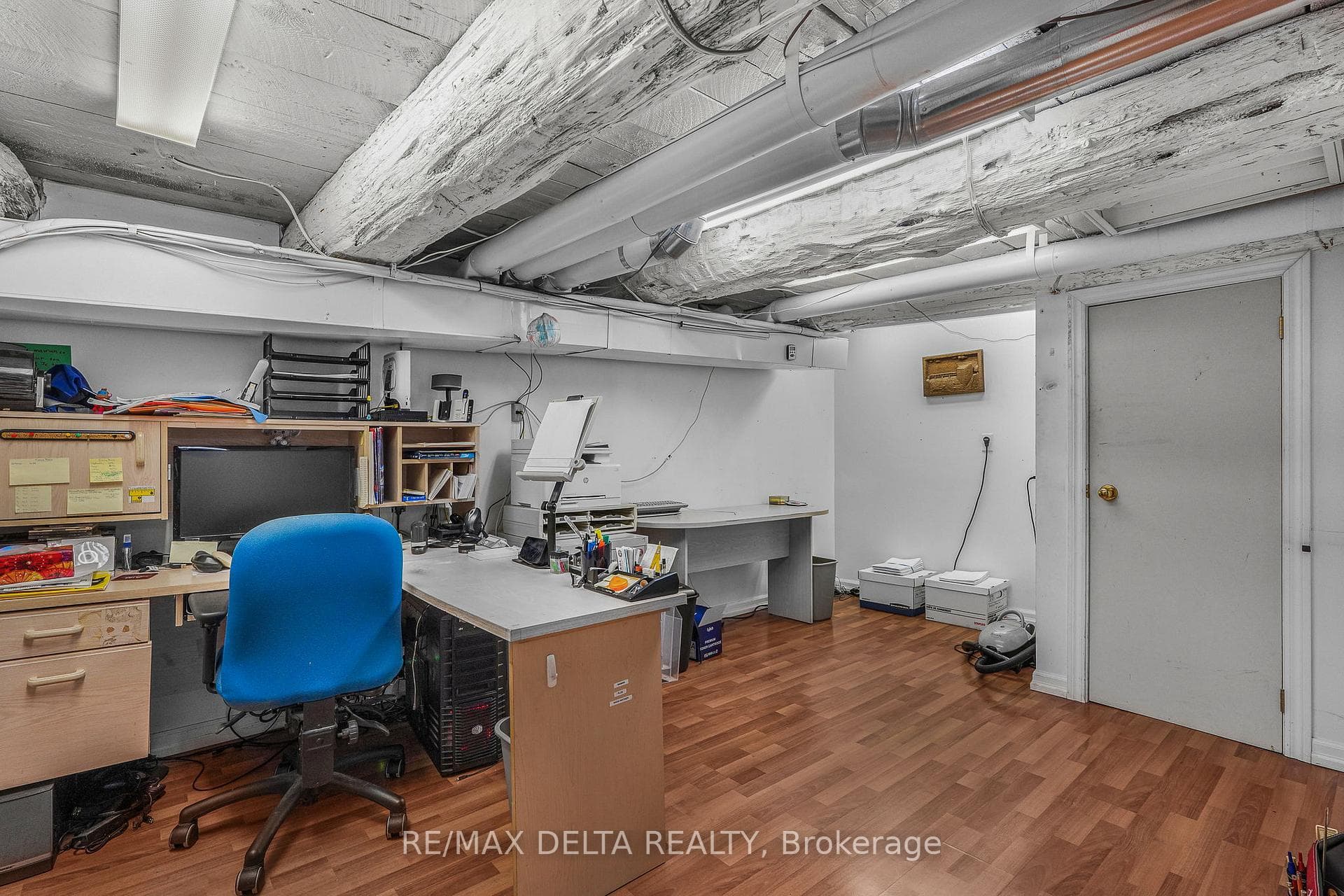 Lower level office area.