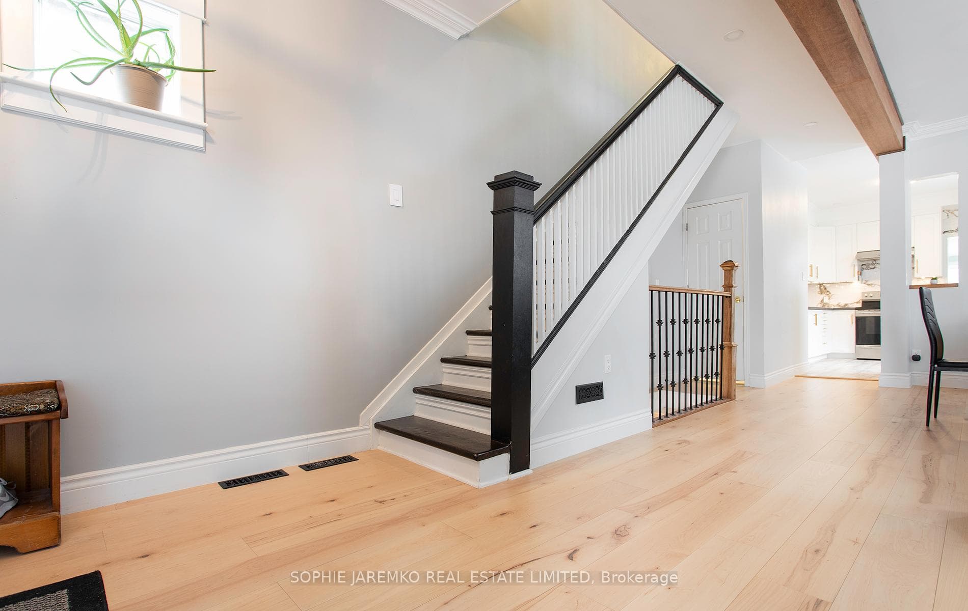 Main floor engineered hardwood flooring.