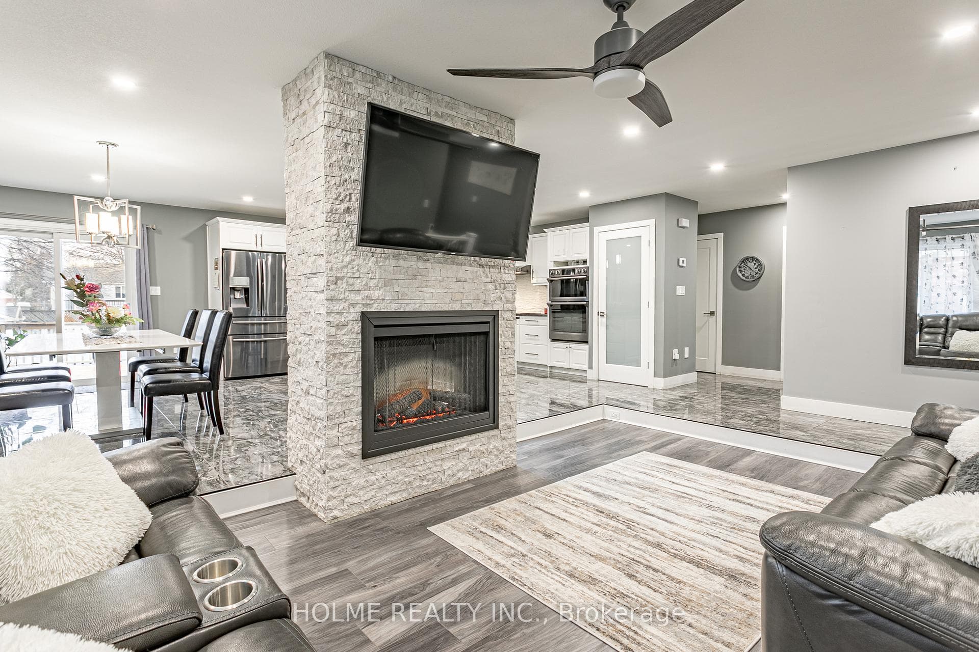 Stunning 2 way Floor to Ceiling Fireplace