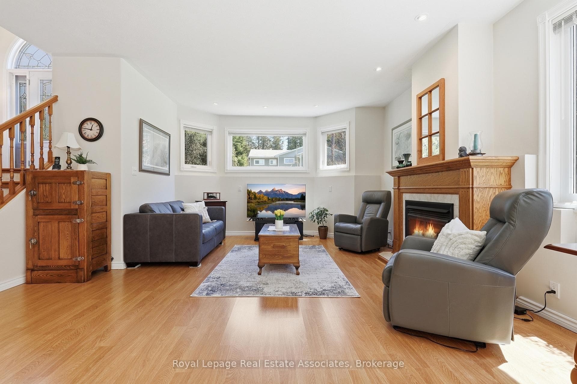 Lower Level Living Room With Gas Fireplace