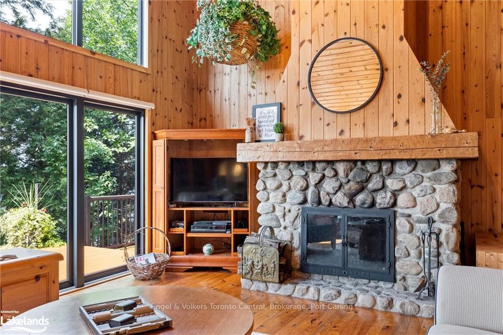 Wood burning fireplace for chilly nights.