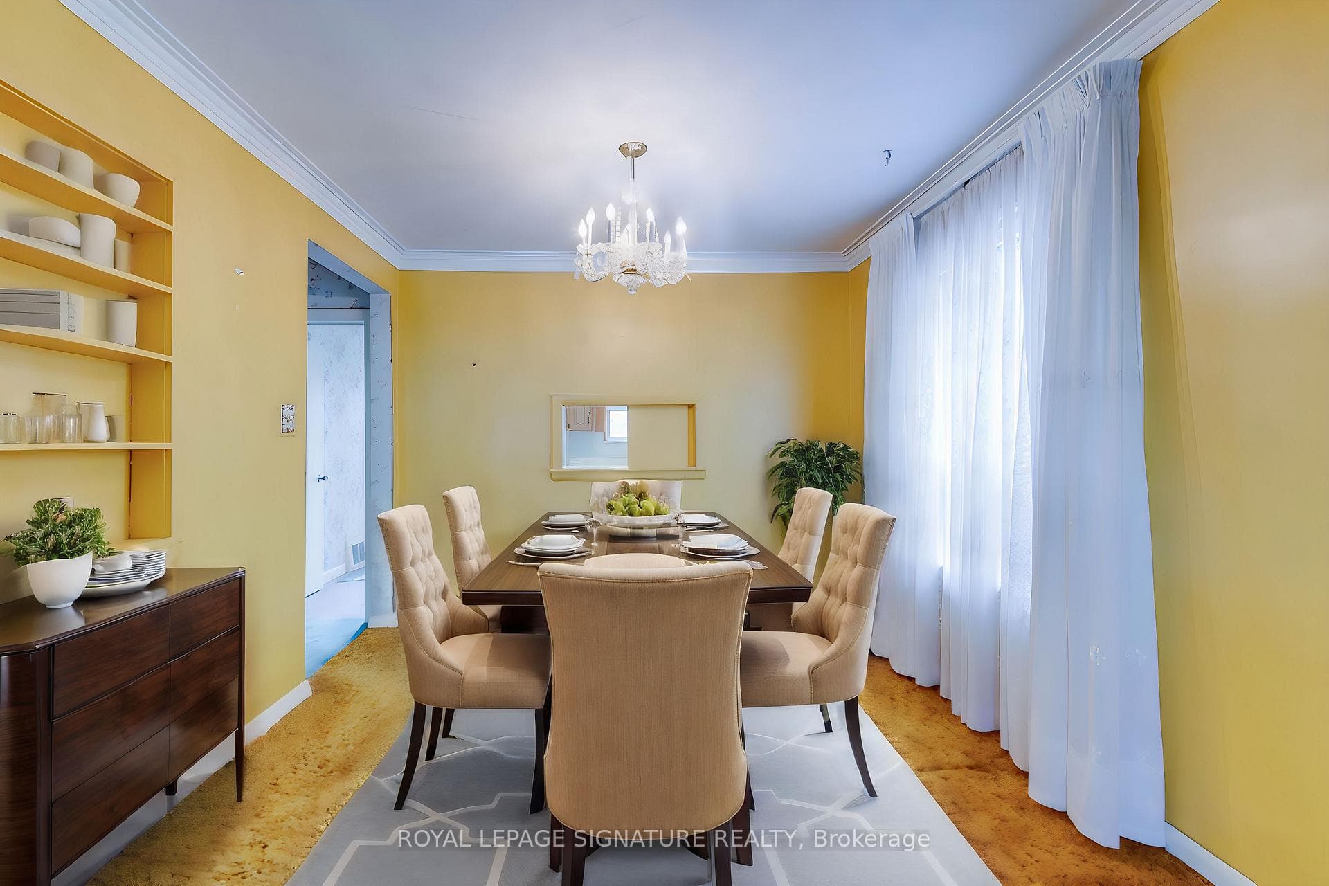 Virtually staged Dining Room