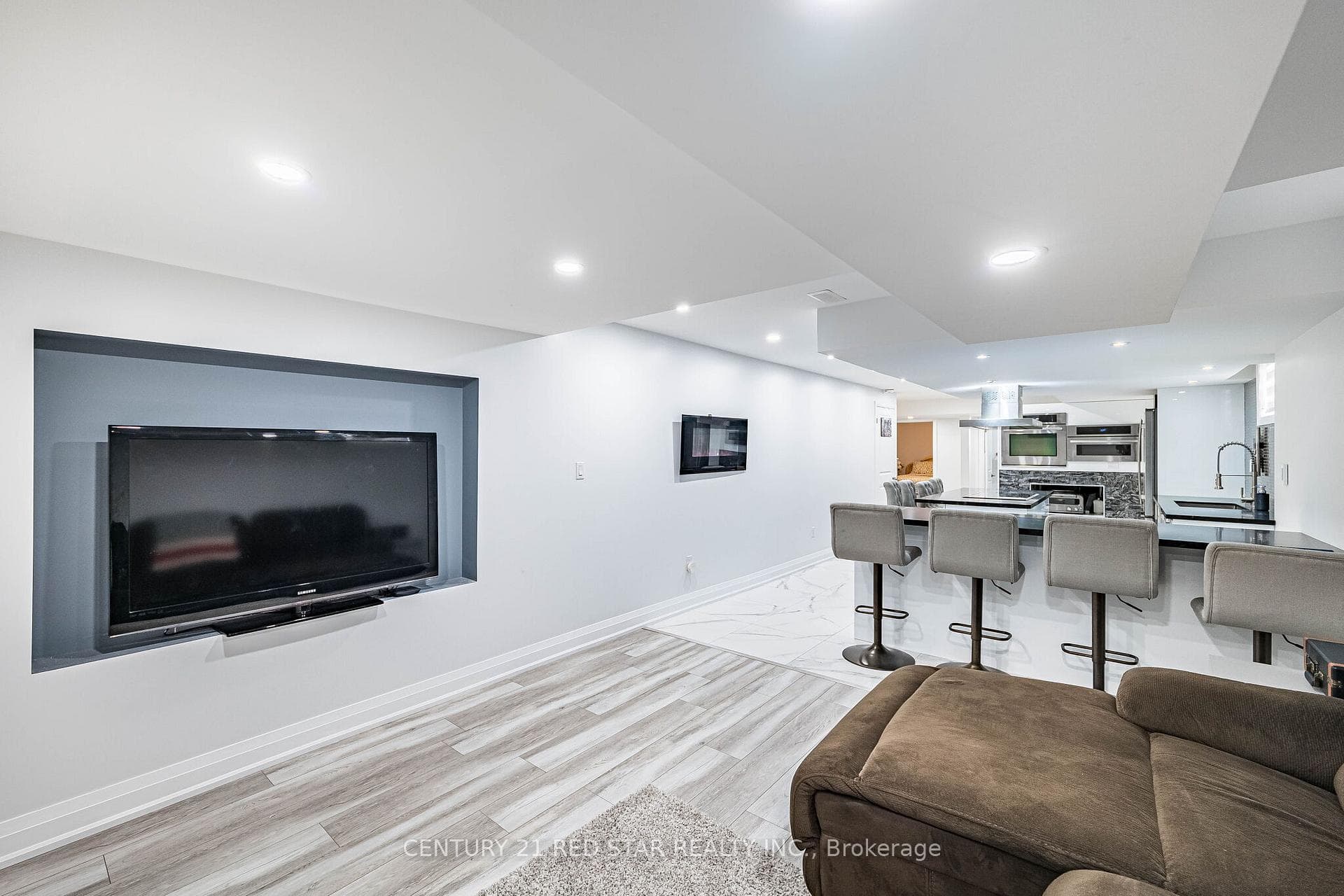 2nd rec area in basement off kitchen.