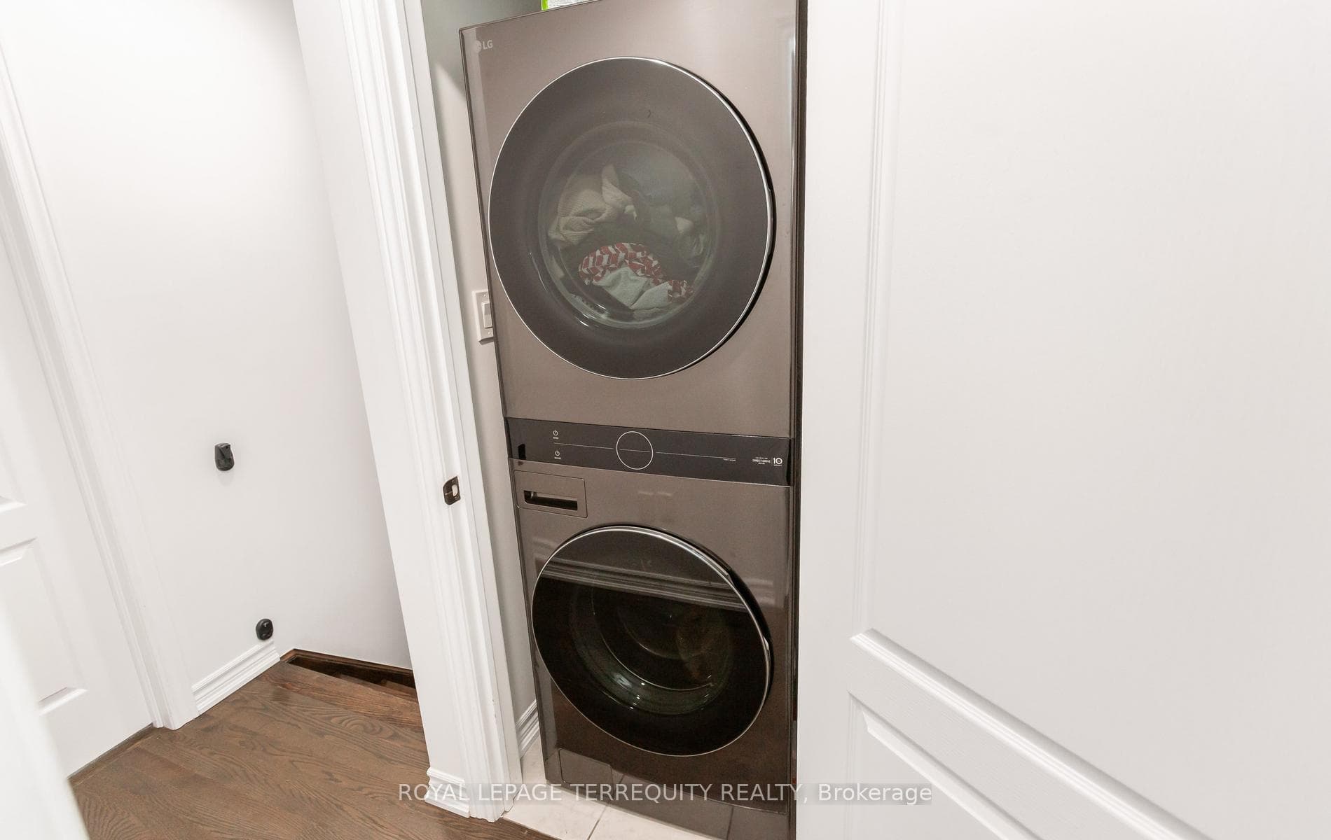 Stacked Washer & Dryer on 2nd Level