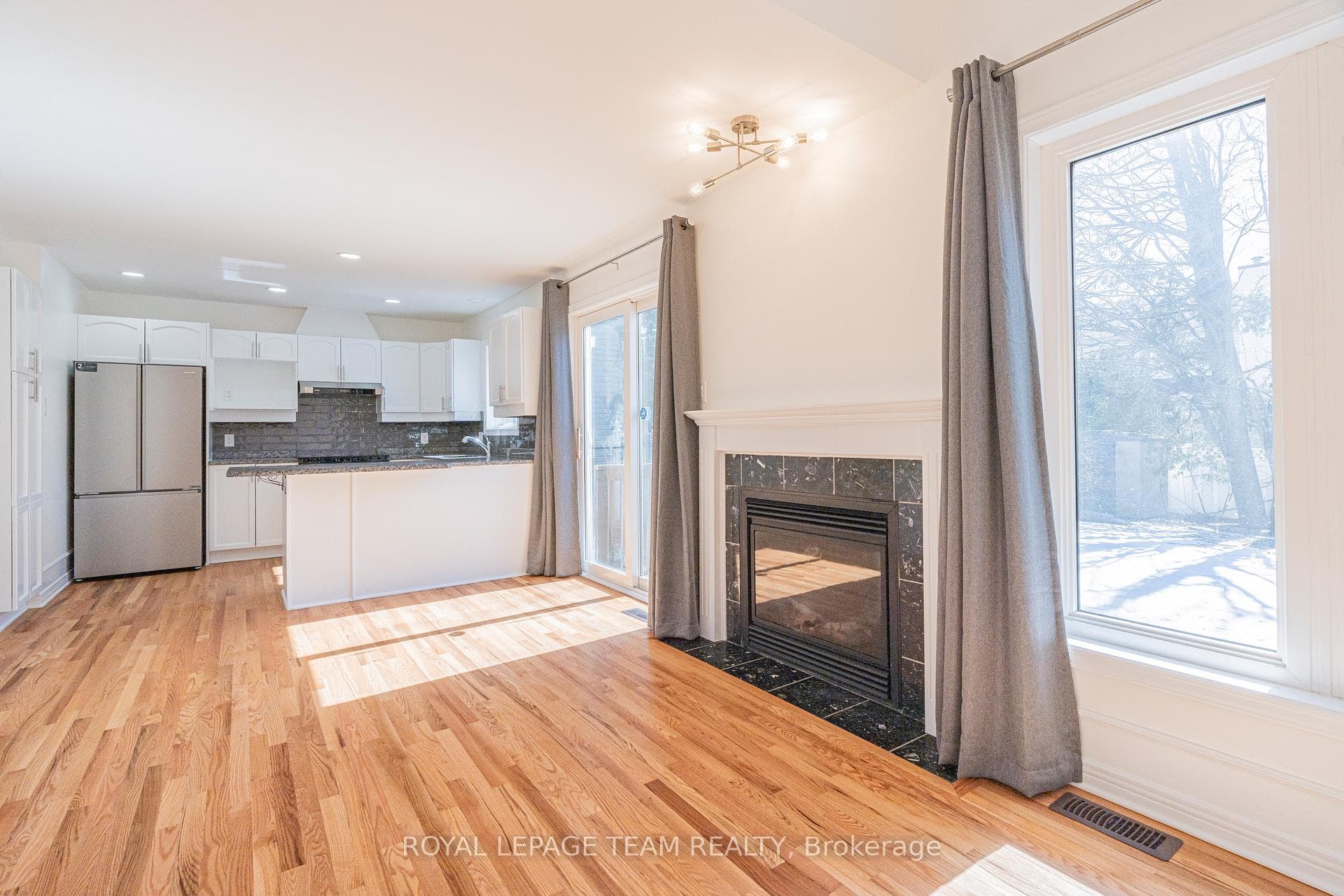 Gas fireplace in family room