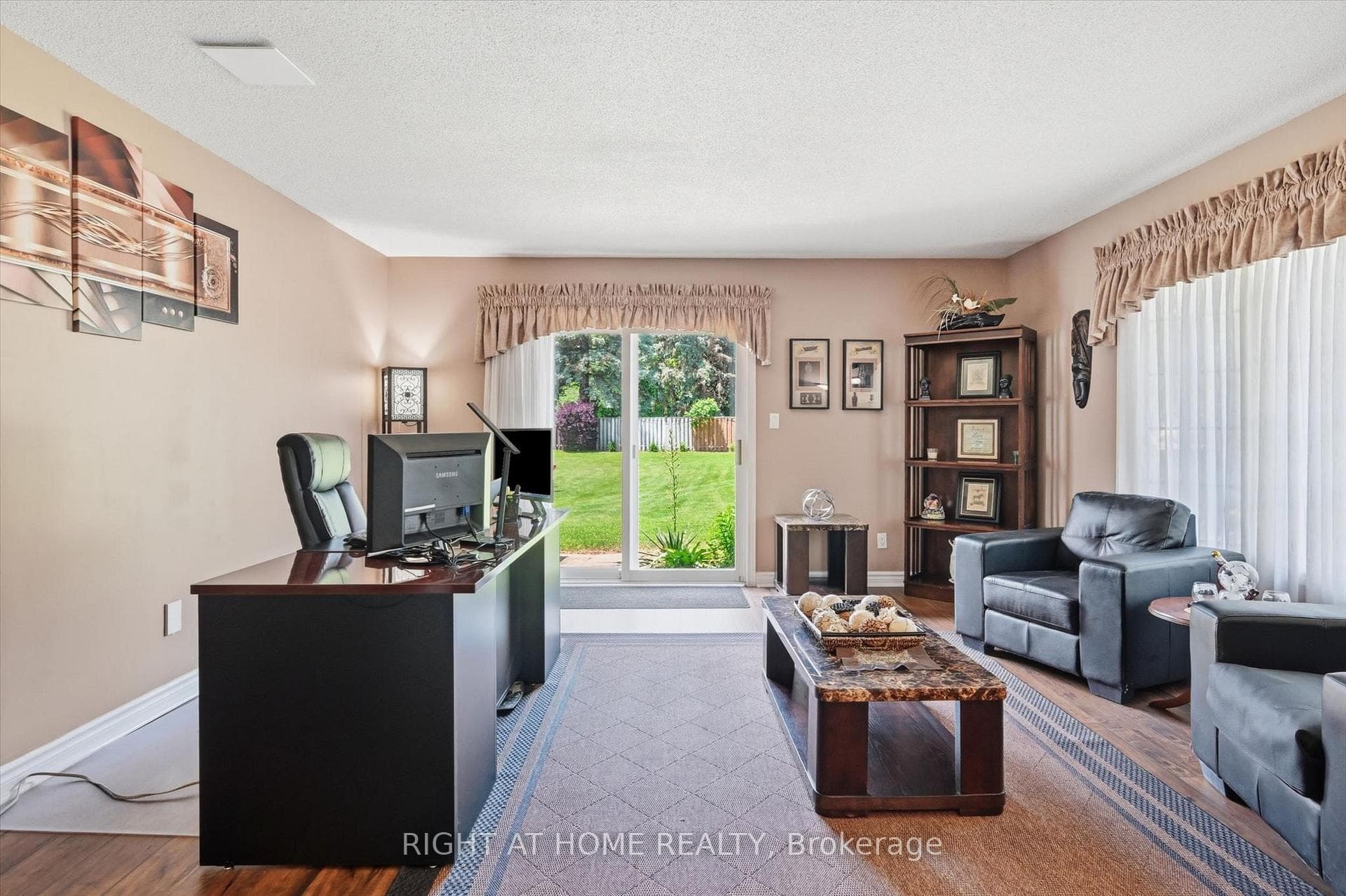 Home office with direct access to rear yard