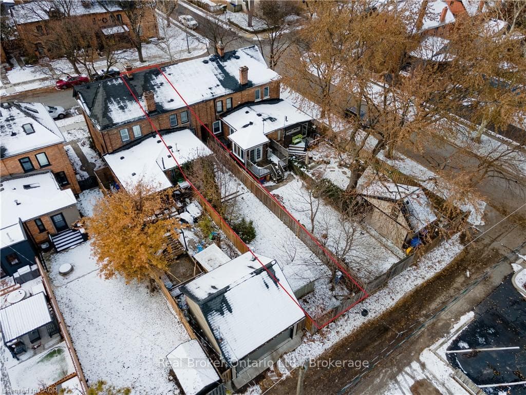 Aerial view with back alley access