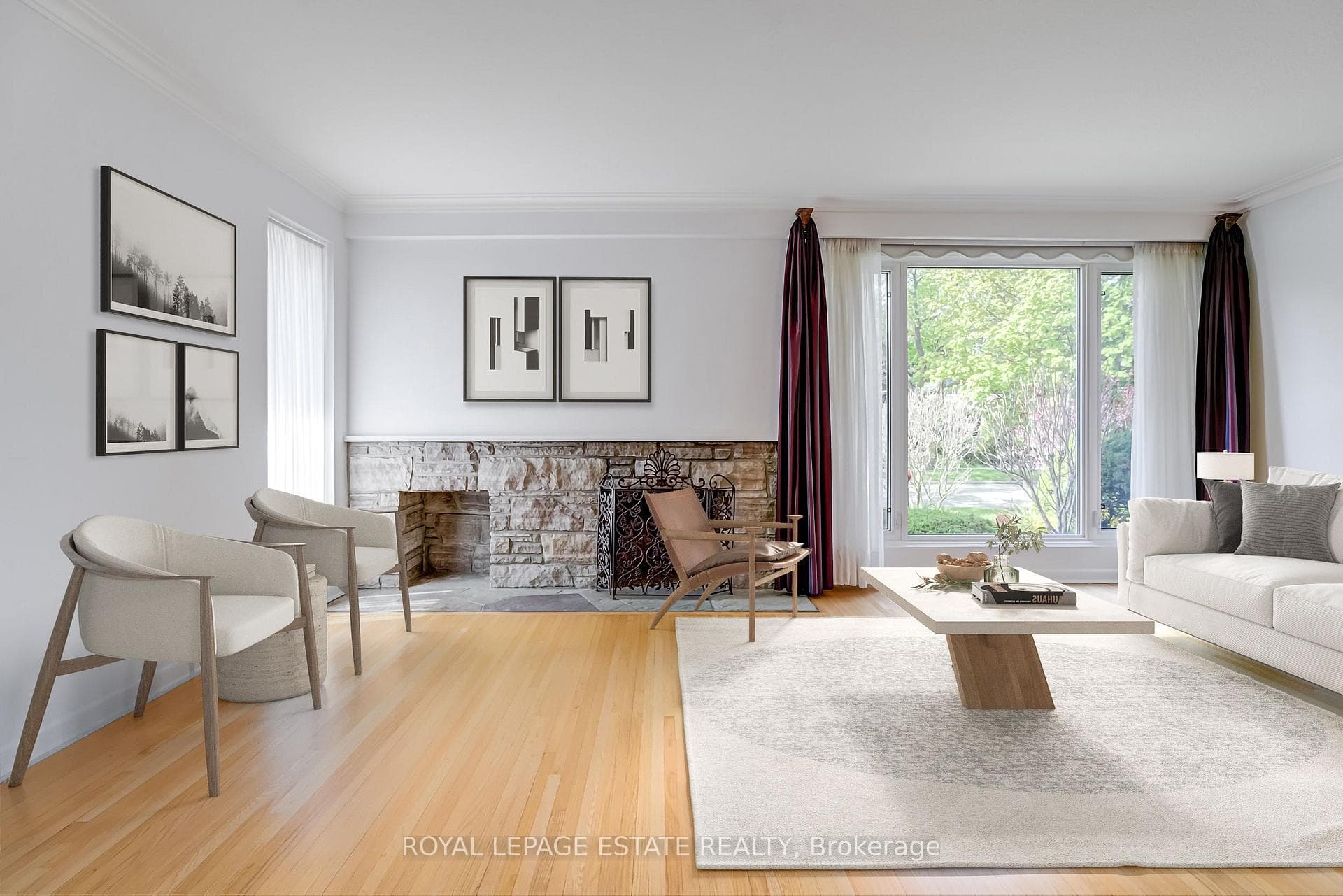 Living Room virtually staged
