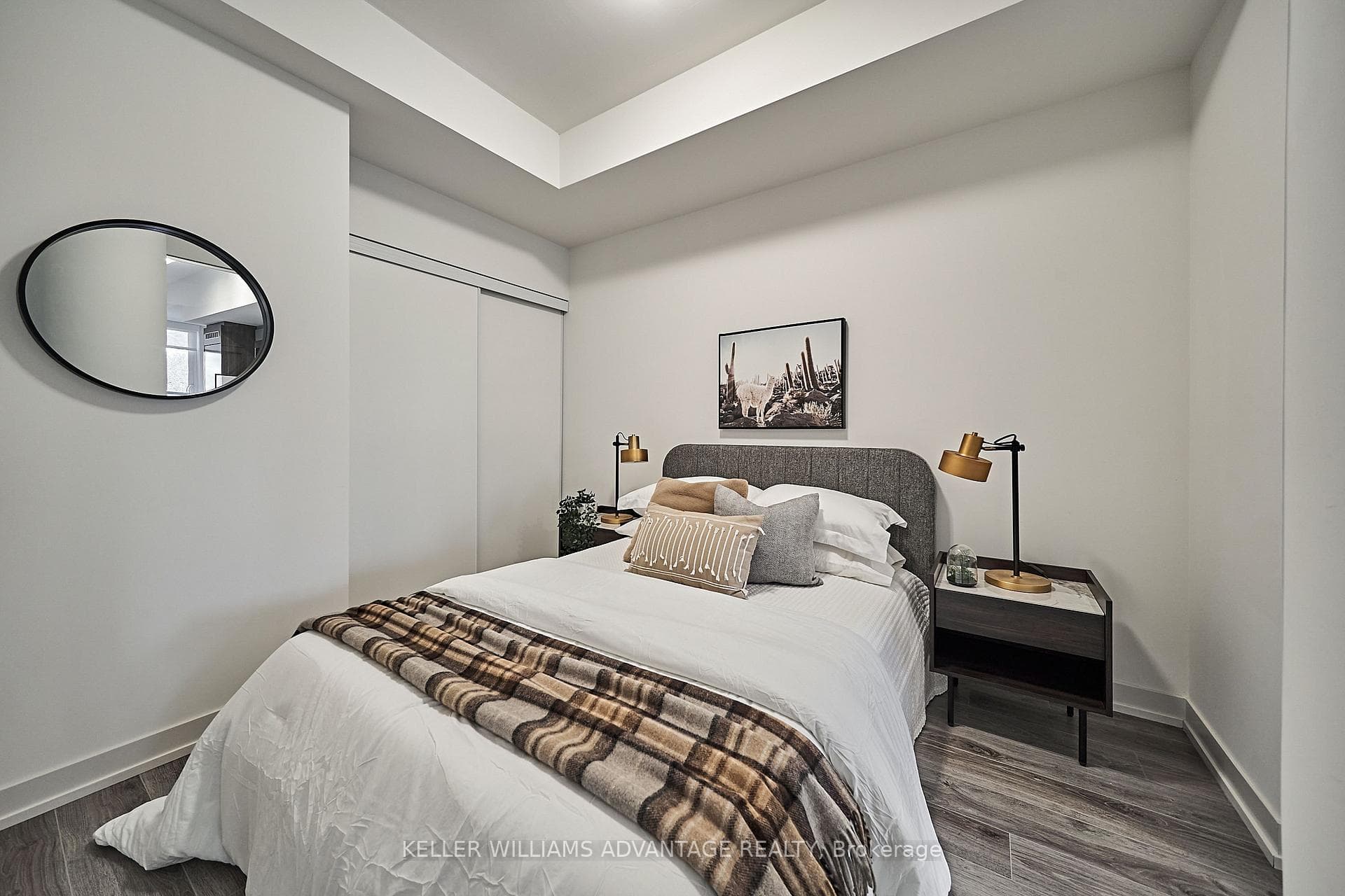 Bedroom with double closet space