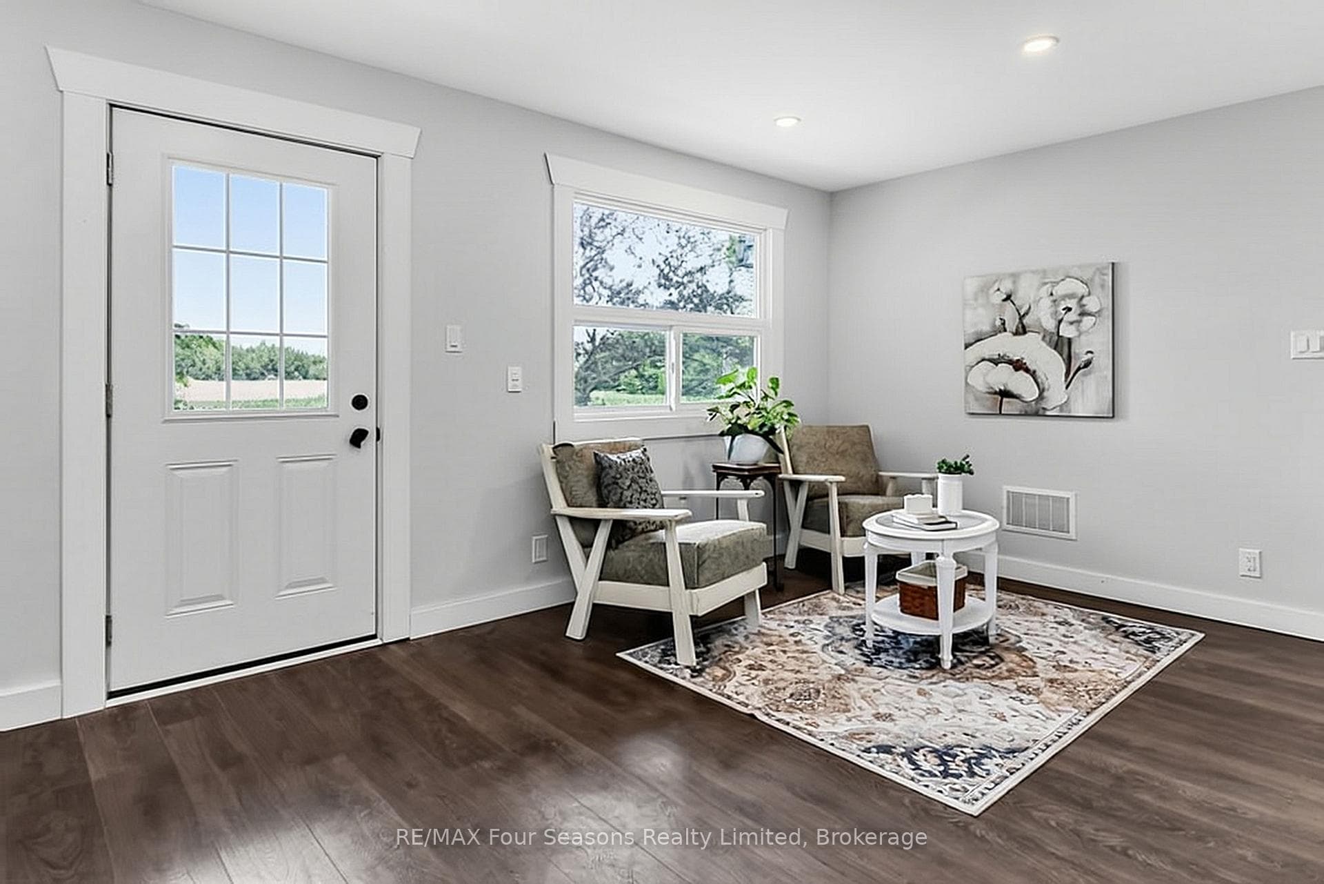 Front door to porch