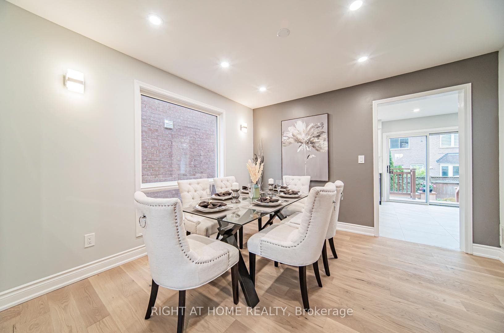 separated dining room with large window