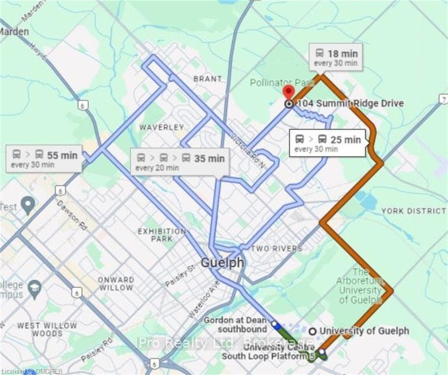 20-25 MIN BY BUS TO UofG