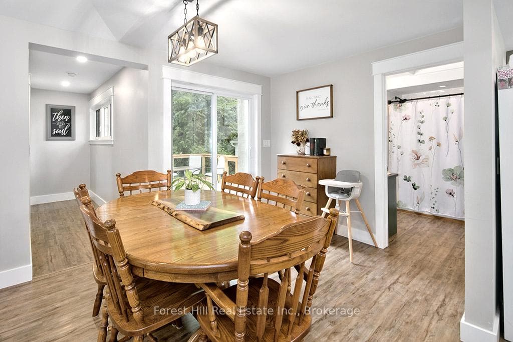 Dining area with walk-out to deck