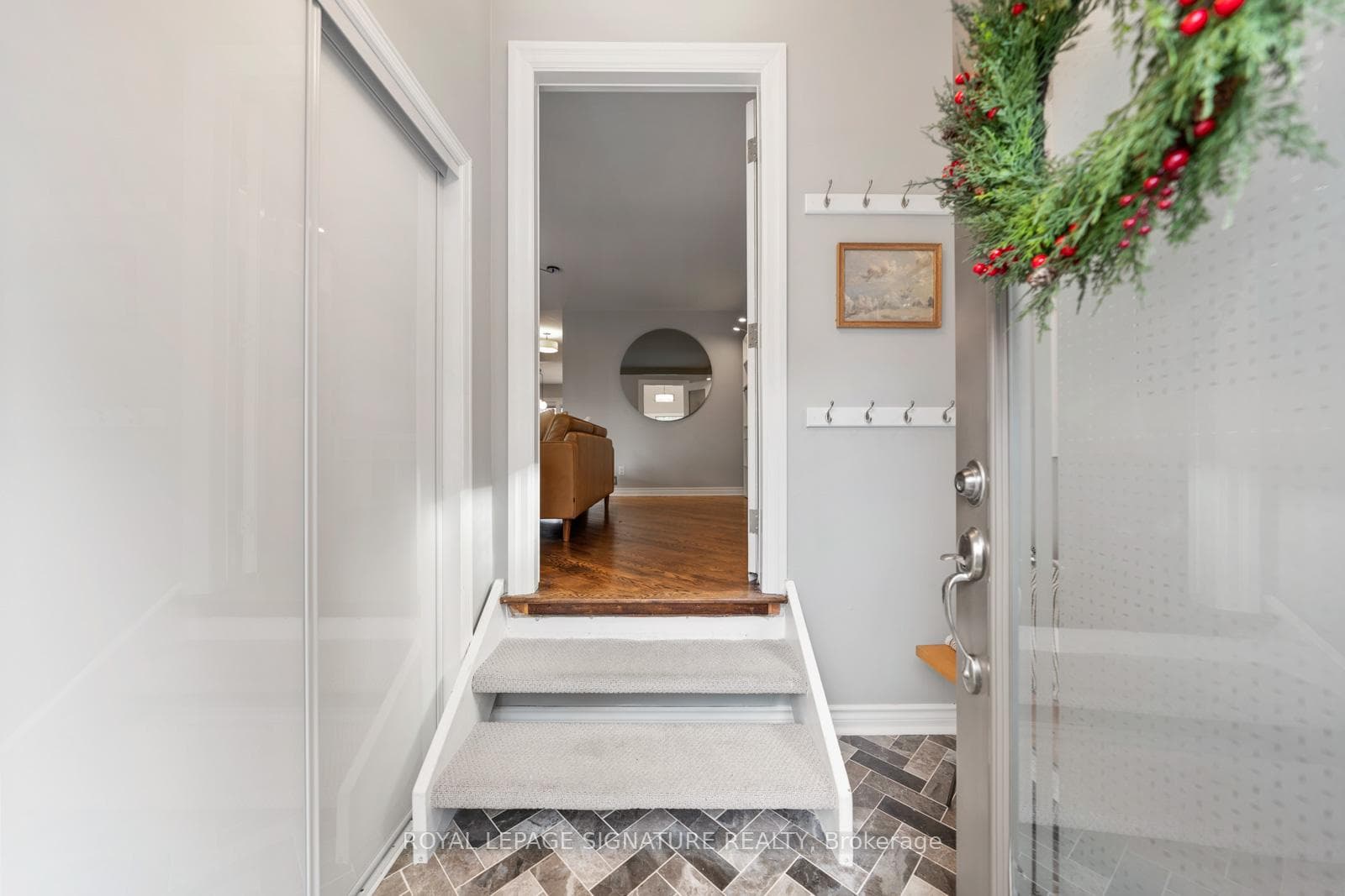 Outside looking into foyer