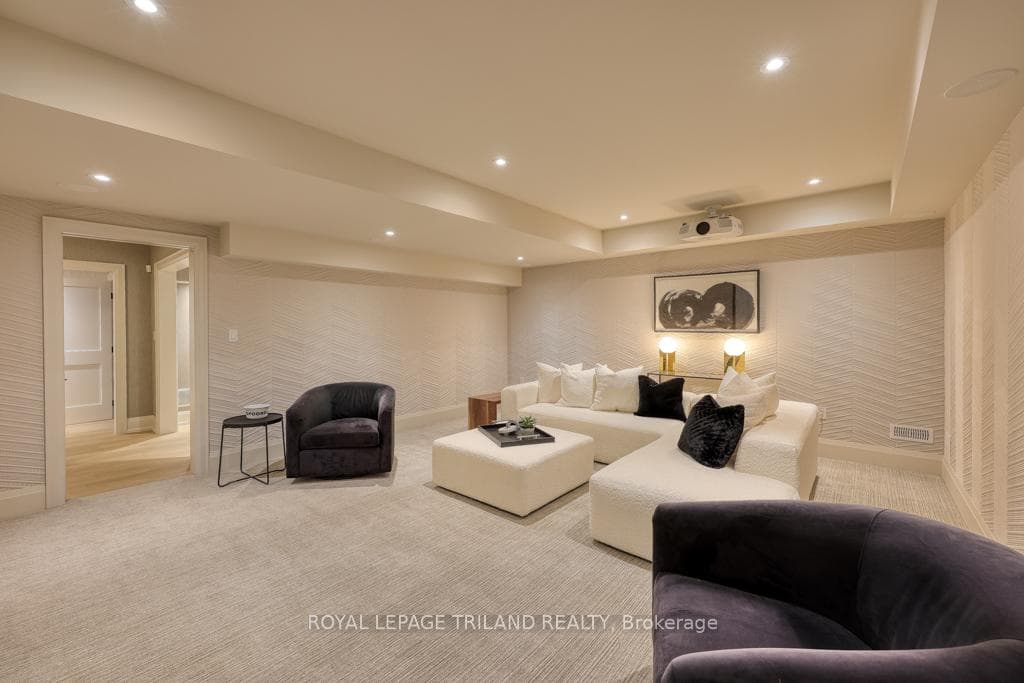 Media room is soundproofed and equipped