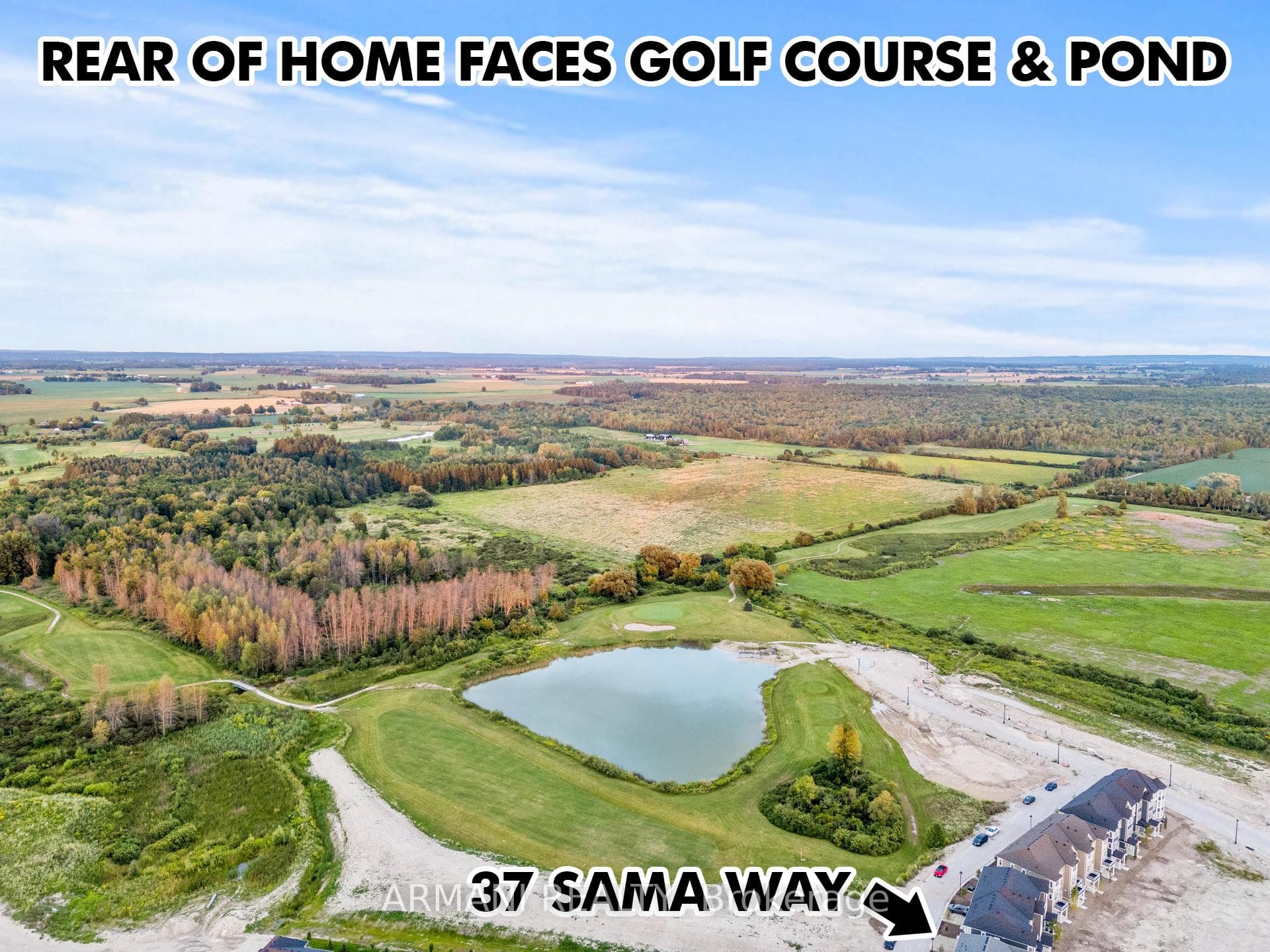 Rear of Home Faces Golf Course & Pond!