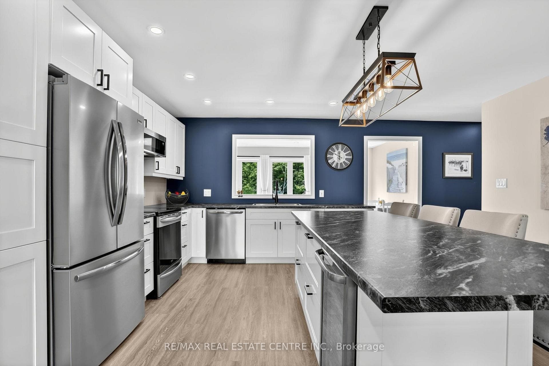 Navy accent wall