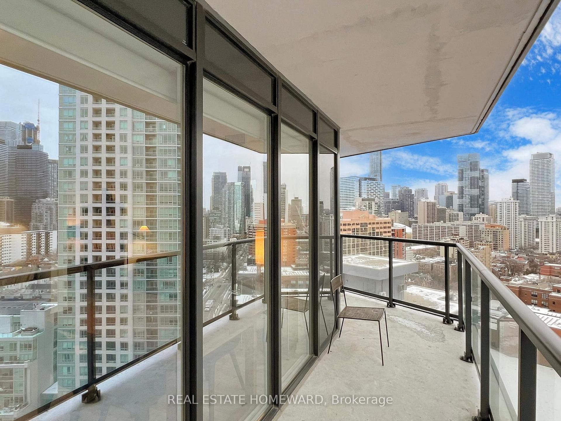 L-shaped balcony