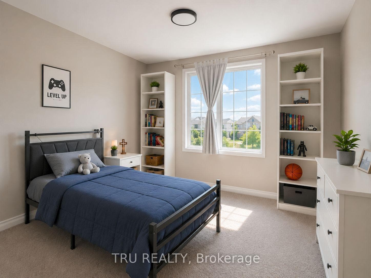 Bedroom #2. Virtually staged with AI.