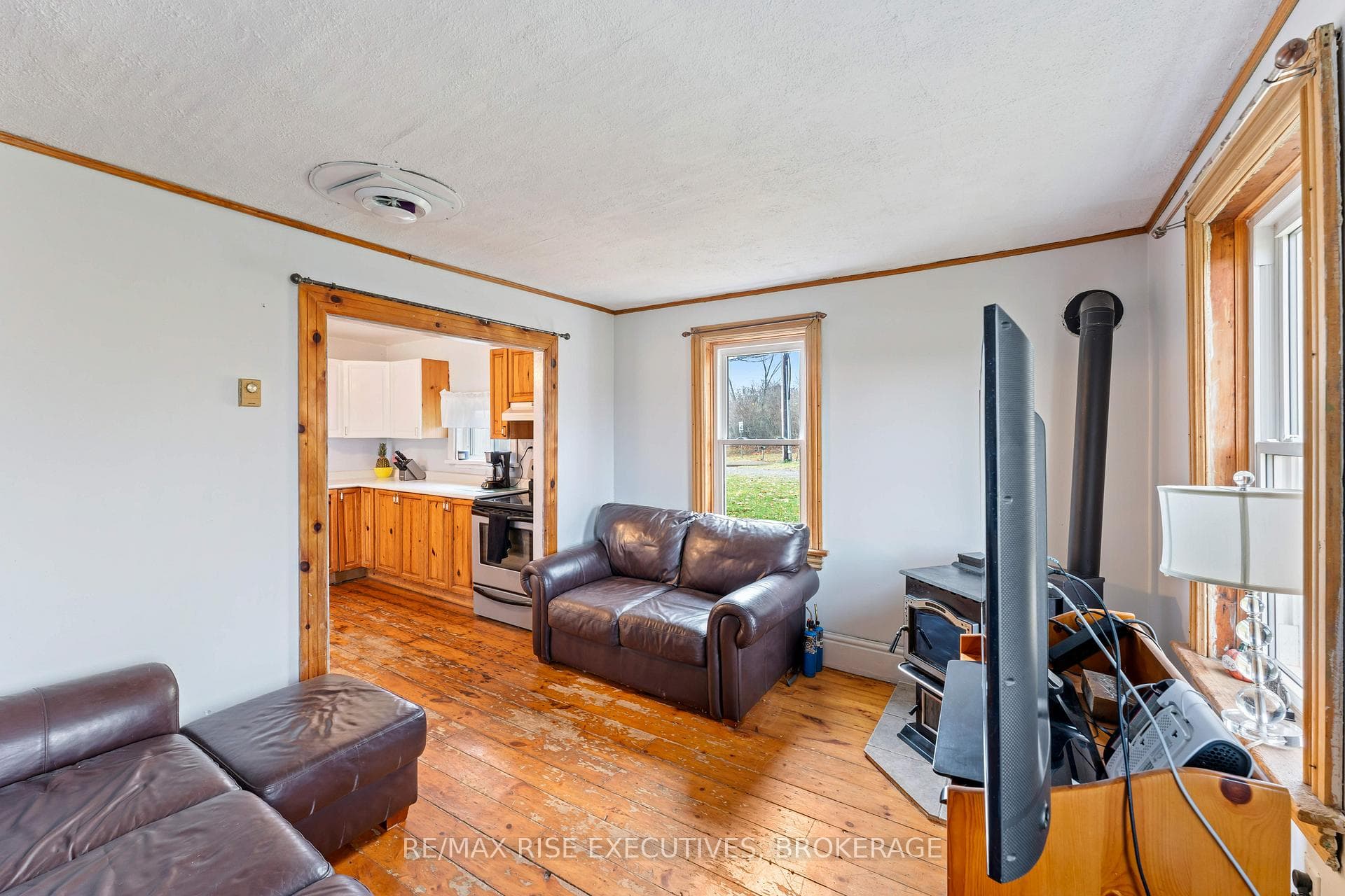 Family Room with Pellet Stove