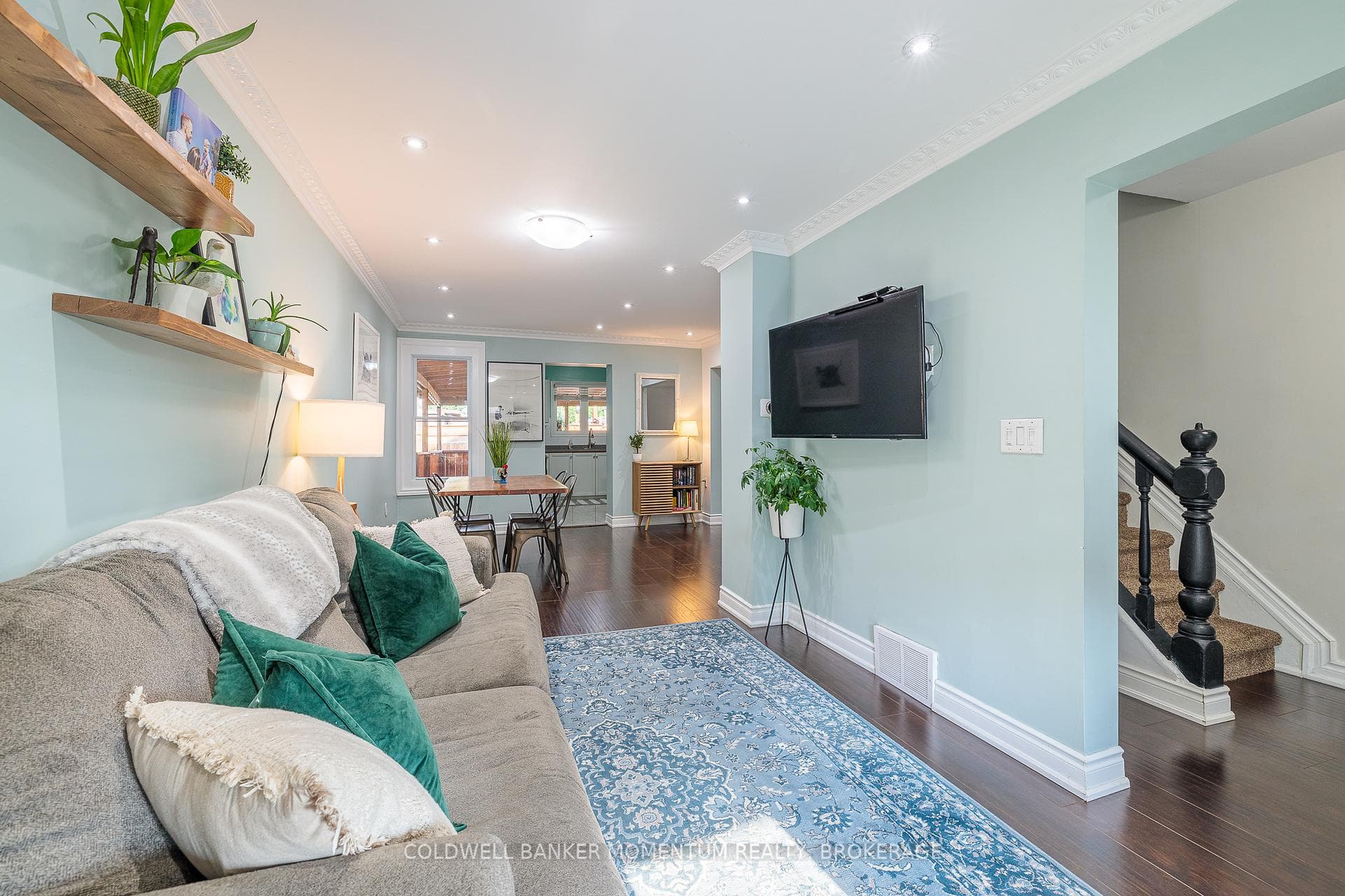 Open concept living and dining rooms