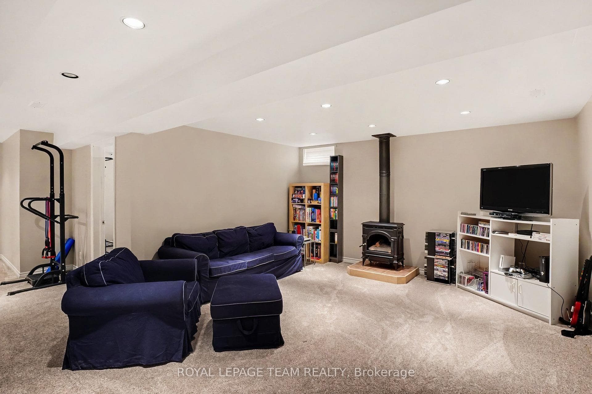 Lower Level Family room with gas fireplace