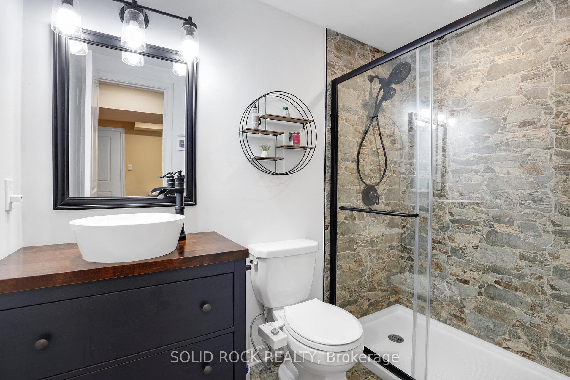 Basement bathroom with heated floors