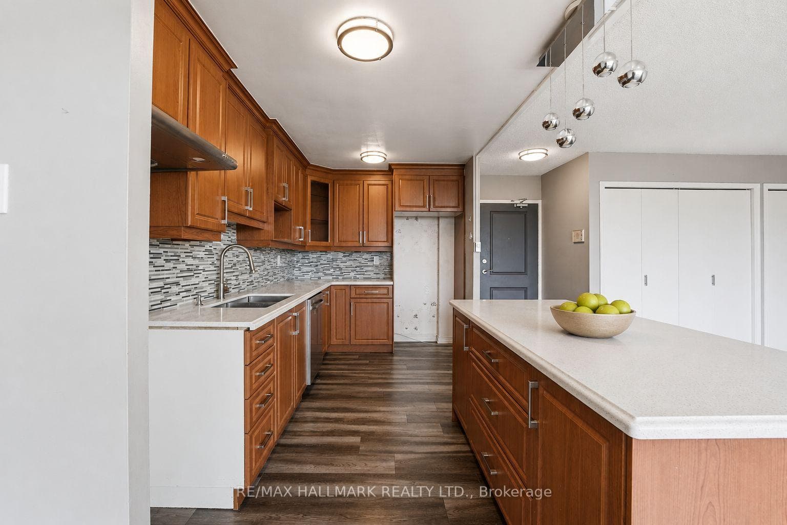 Open Concept Kitchen with Island and Bar