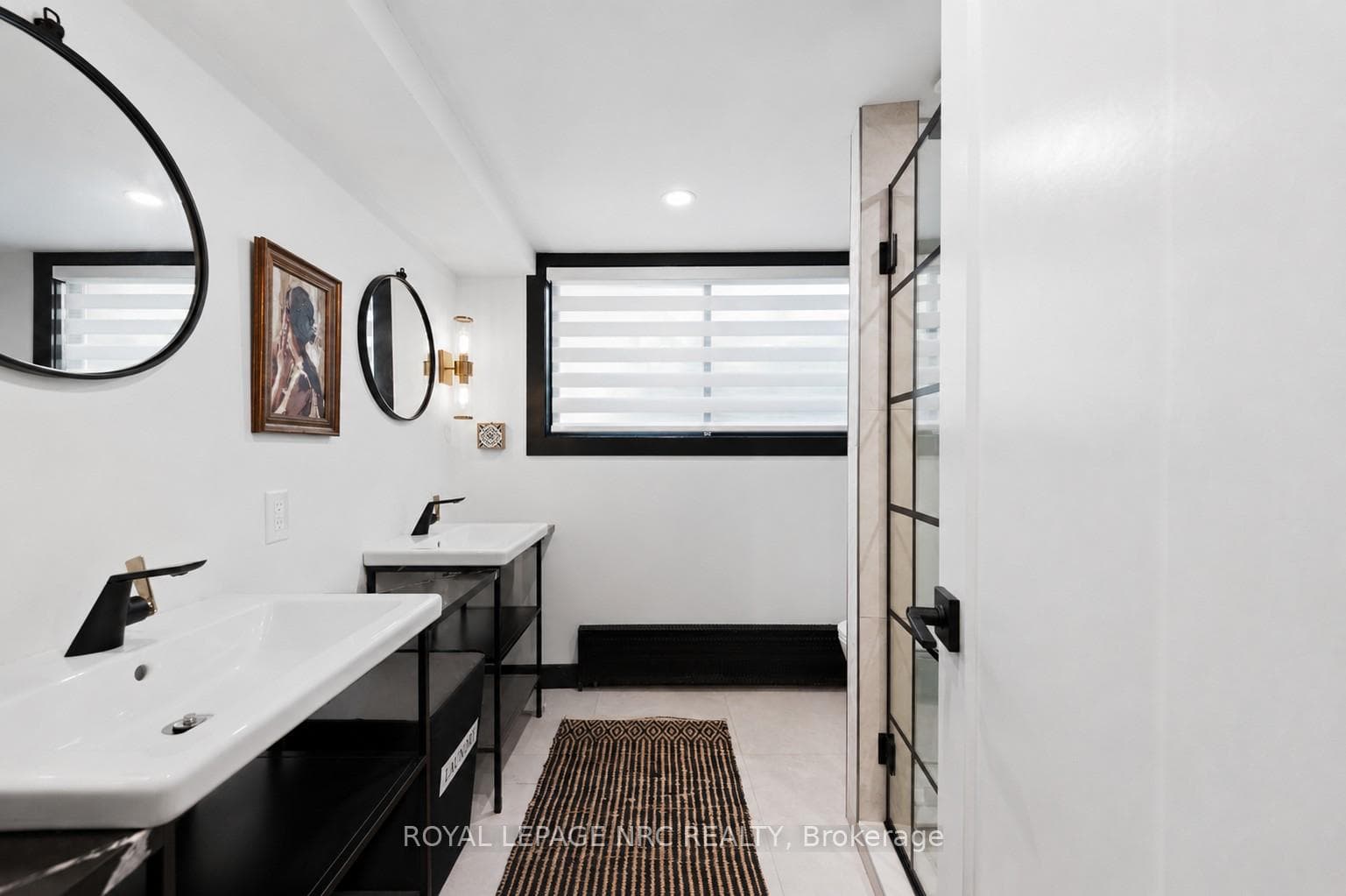 Lower Level 3 Pcs Trendy Bath with walk-in shower