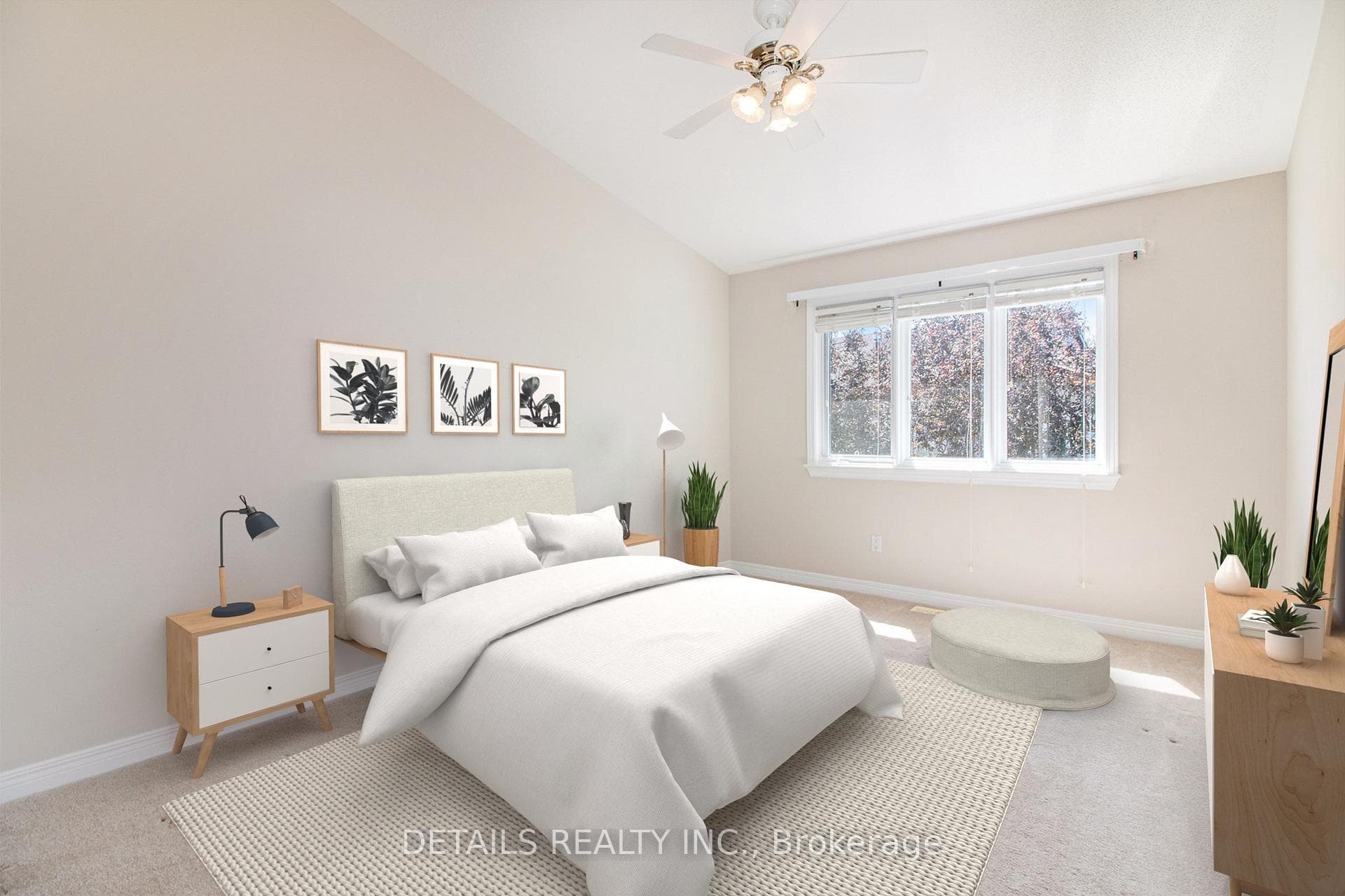 Primary bedroom, virtually staged