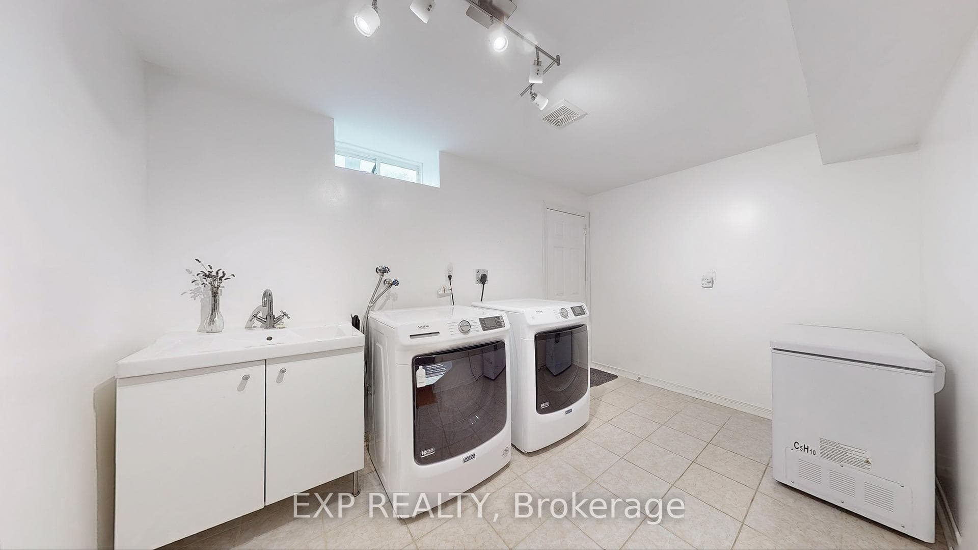 open concept laundry area