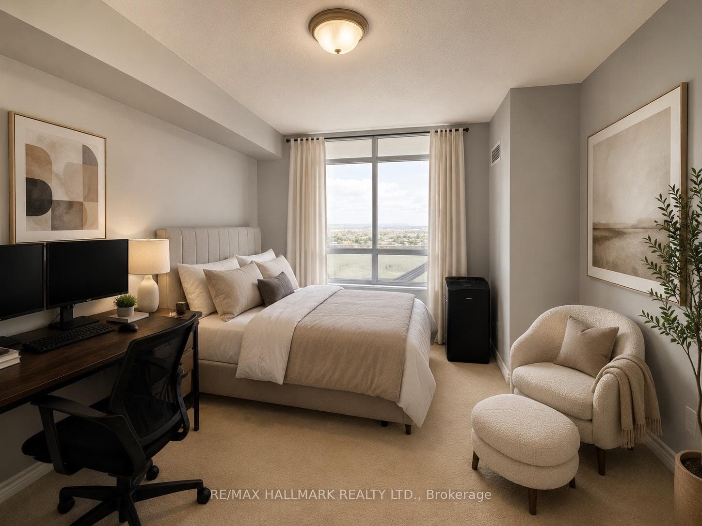 Virtually staged bedroom