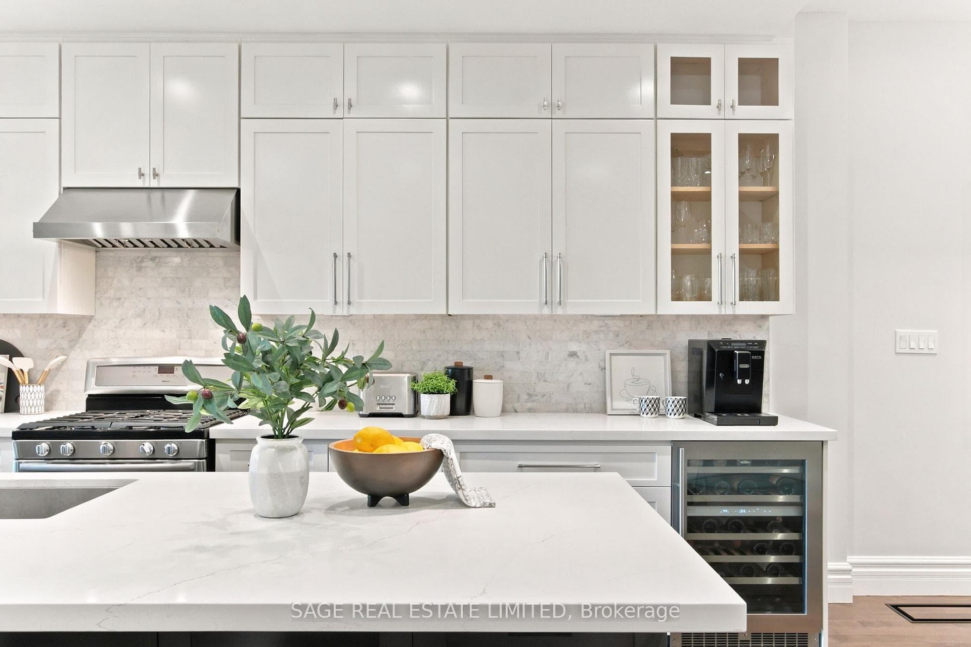 High Functioning kitchen with wine fridge