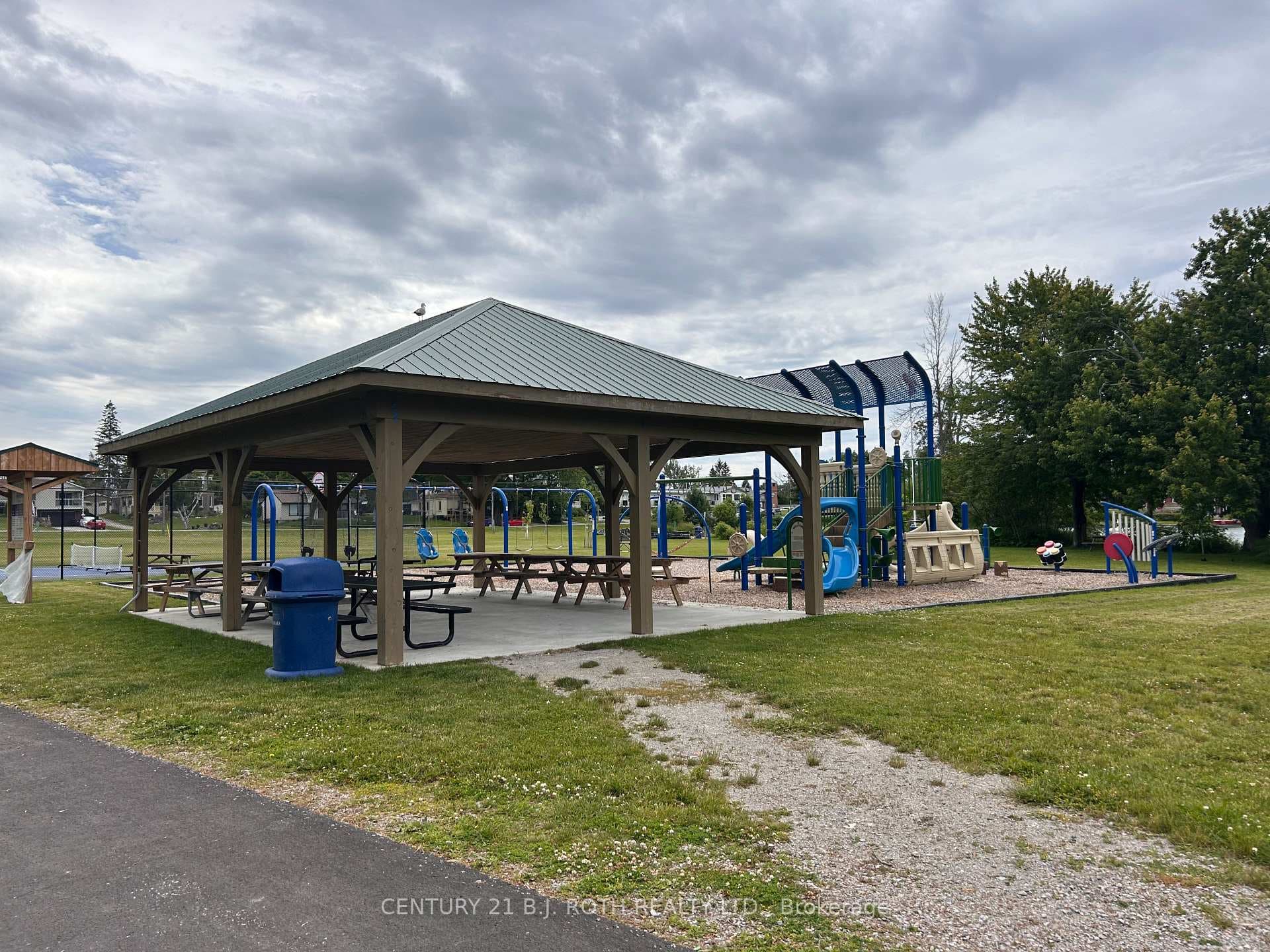 Playground, gazebo & benches