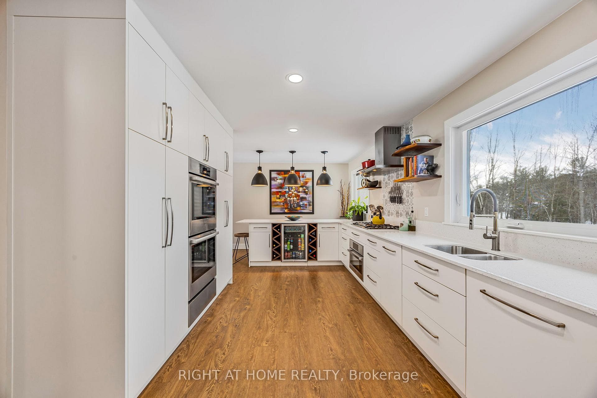 Custom Cabinetry, B/I Microwave and Wine Fridge