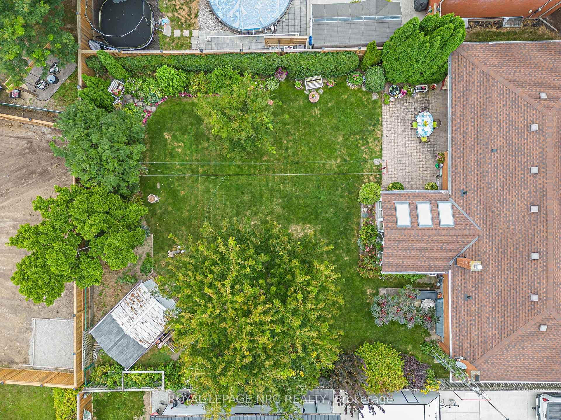Aerial view of yard.